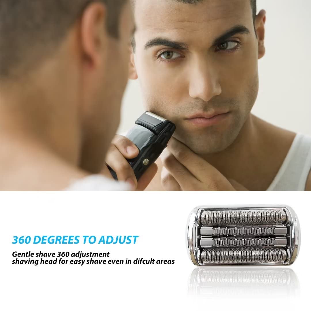 Upgraded YYU Electric Shaver Head Replacement for Braun Series 9 92S/92M Men's Razor - Silver Replacement Part for Smooth Shaving at Home & Travel