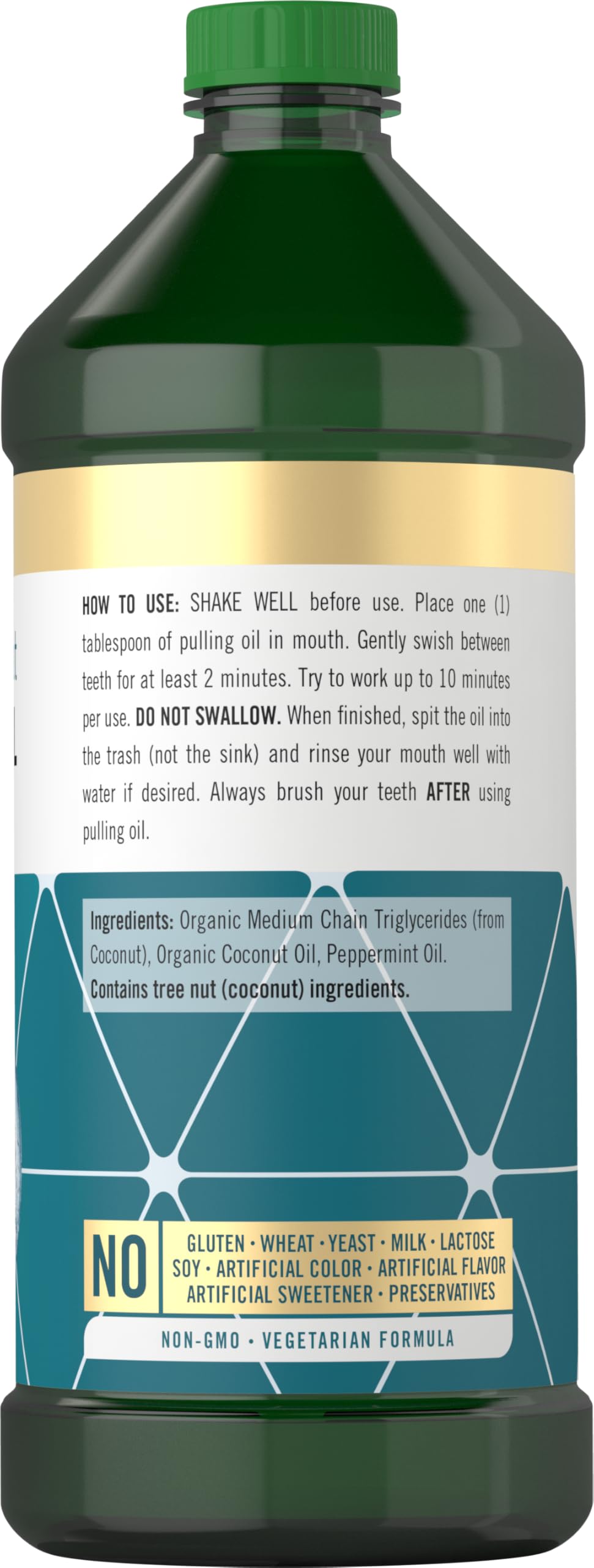 Organic Coconut & Mint Oil Pulling for Teeth & Gums | 16 Fl Oz (Pack of 2) | Alcohol-Free, Non-GMO Oral Care | Whitening, Fresh Breath & Gum Health | Morning Routine & Natural Dental Hygiene