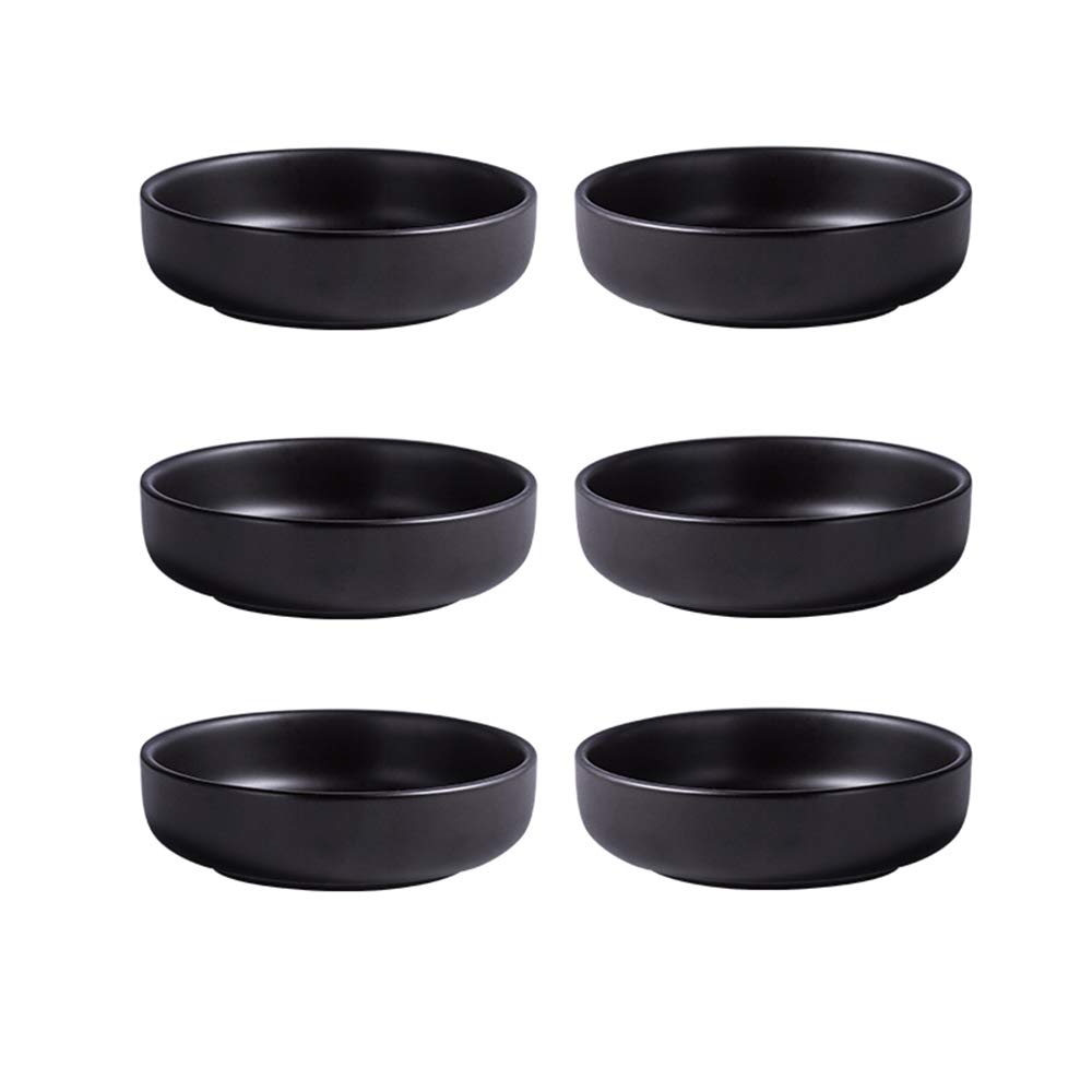 Colias Wing 3.5 Inch Porcelain Bowls - Set of 6, Simple Elegant Design, Multi-Purpose Side Dish Bowls for Soy Sauce, Dipping Sauces, Seasonings - Perfect for Asian Dining, Sushi Restaurants & Home Kitchen Use