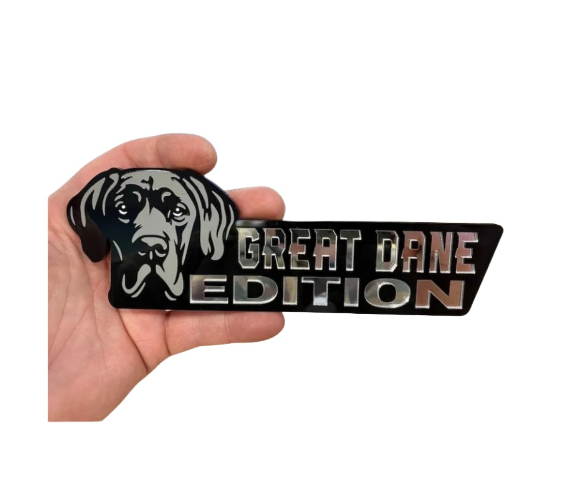 3D Laser Cut Dog Car Emblem - Great Dane Vehicle Badge for Cars, Trucks, RVs & Boats | Funny Animal Decorative Sticker for Automotive Exterior | Unique Pet Lover Gift Idea (Perfect for Dog Owners & Car Enthusiasts)