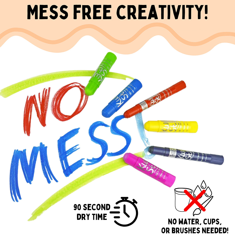 Kwik Stix ThinStix No Mess Tempera Paint Set - 12 Classic Colors for Kids | Non-Toxic, Fast-Drying Art Supplies for Classroom, Home & DIY Craft Projects
