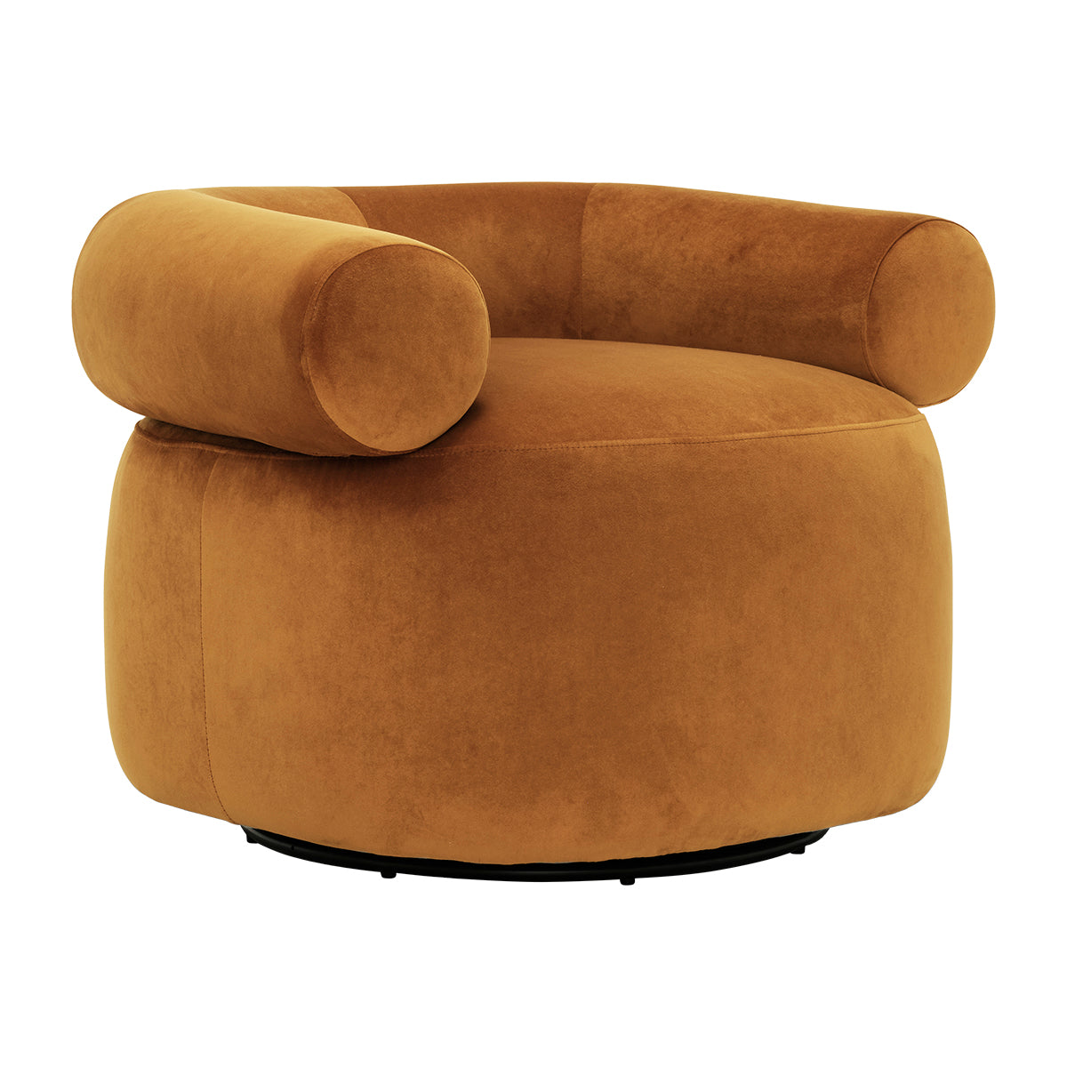 Huggy Swivel Armchair - Modern Velvet Accent Chair with 360° Rotation, Comfortable Lounge Chair for Living Room, Bedroom, or Office (Malibu Style)