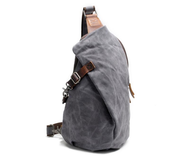 Durable Canvas Chest Bag for Men - Grey, Green & Black Options - Perfect for Travel, Hiking & Everyday Use