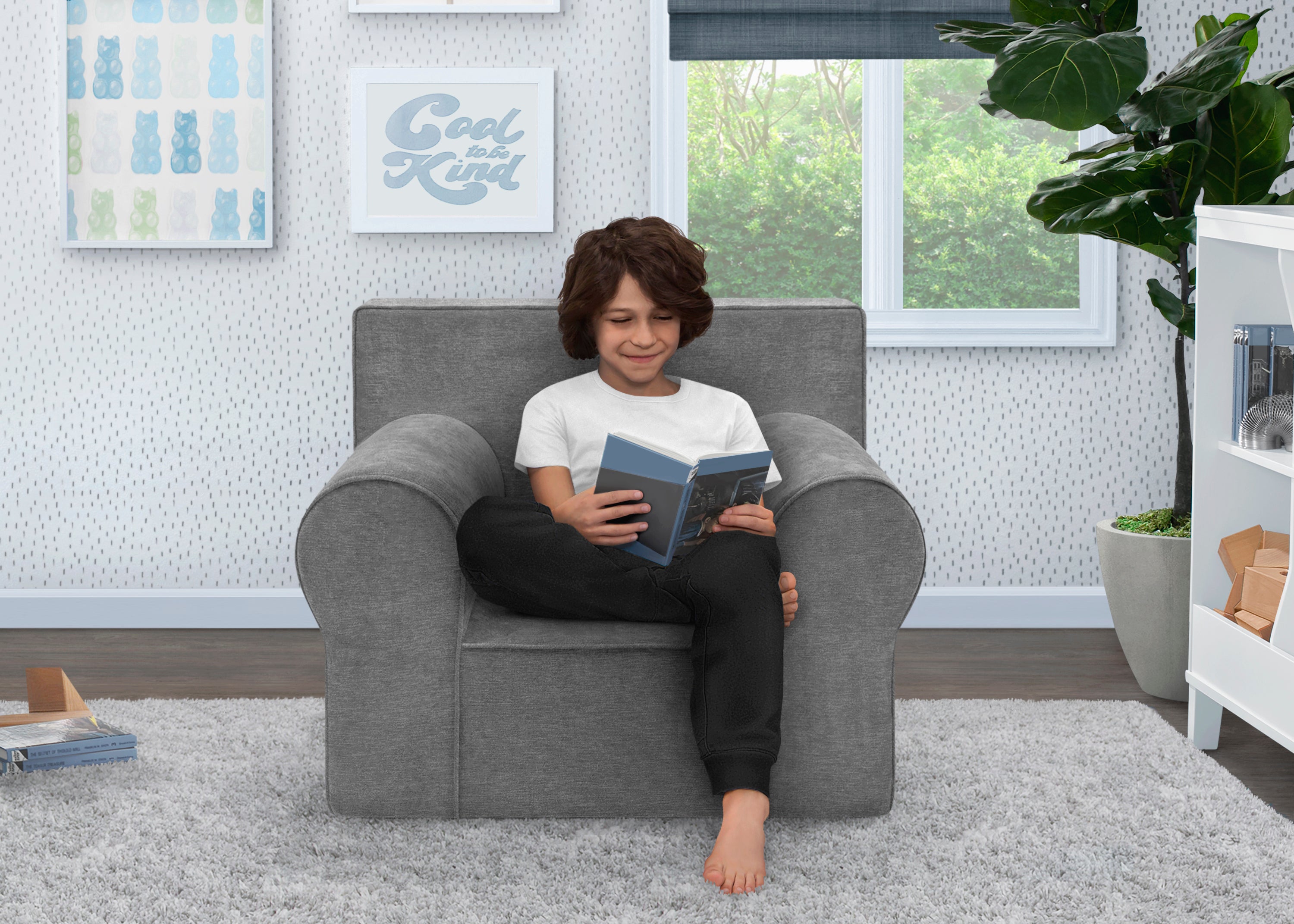 Personalized XL Cozee Foam Chair for Kids - Extra Large Comfortable Floor Seating for Playroom, Bedroom & Reading Nook