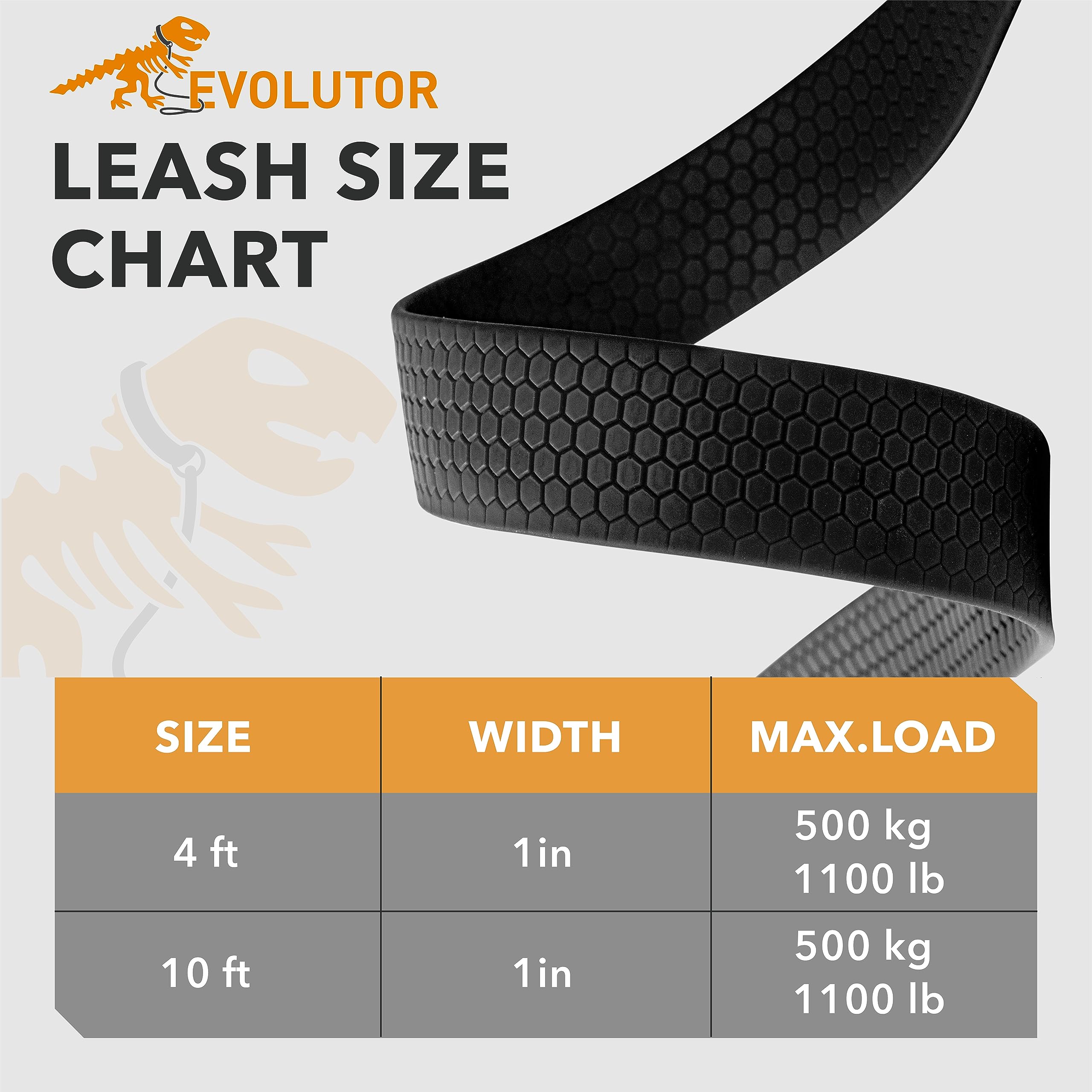 COLLAR Evolutor Extra Heavy Duty 10 Ft Dog Leash - Durable & Strong Leash for Large, Medium & Small Breed Dogs - Reflective Walking Pet Leash (Orange) - Perfect for Training, Hiking & Outdoor Adventures