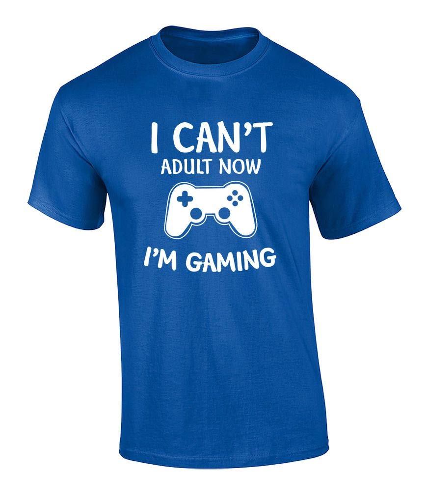 Funny 'I Can't Adult Now I'm Gaming' Graphic T-Shirt - Black Cotton Tee for Gamers & Casual Wear | Perfect for Gaming Nights, Lounge Wear & Gifts