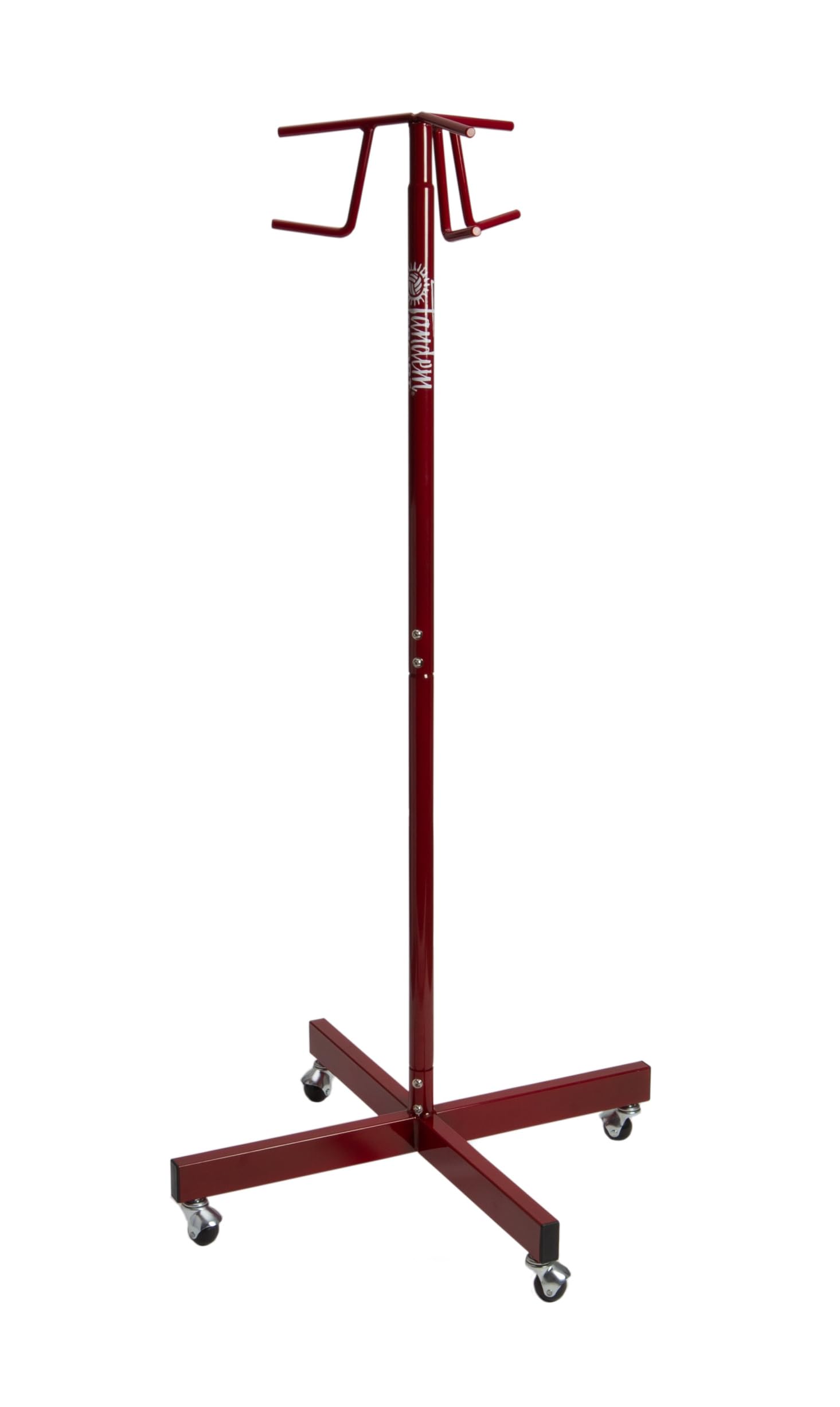 Tandem Sport Volleyball Net Storage Rack - Holds 1 Standard Volleyball Net - Durable Volleyball Equipment Organizer - Portable Volleyball Net Stand - Red - Perfect for Indoor & Outdoor Volleyball Courts, Gyms, and Backyard Play