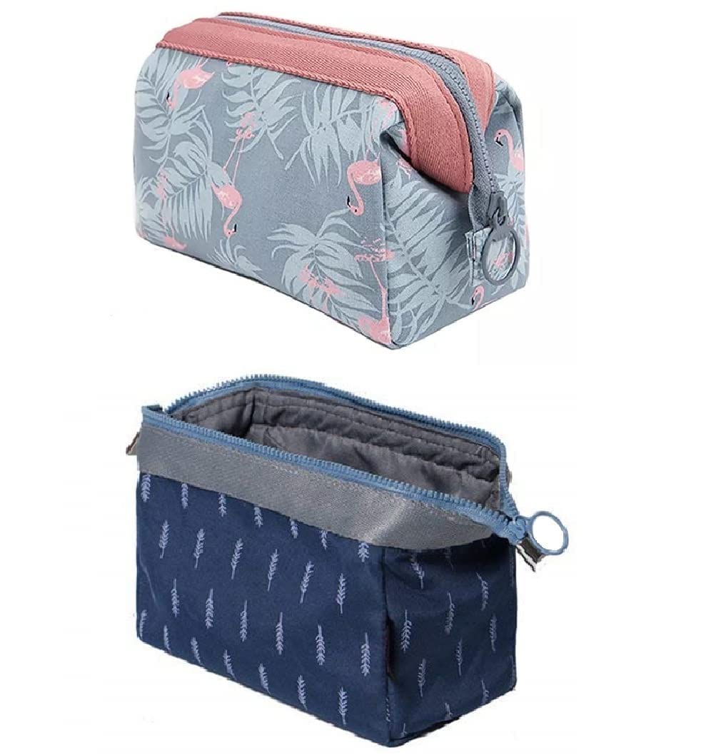 BESTOTTAM 2-Pack Waterproof Cosmetic & Toiletry Travel Organizer Bags for Makeup, Shaving, Grooming - Compact Storage Pouch Kit for Men, Women & Girls - Perfect for Airplane, Gym, Camping & Business Trips
