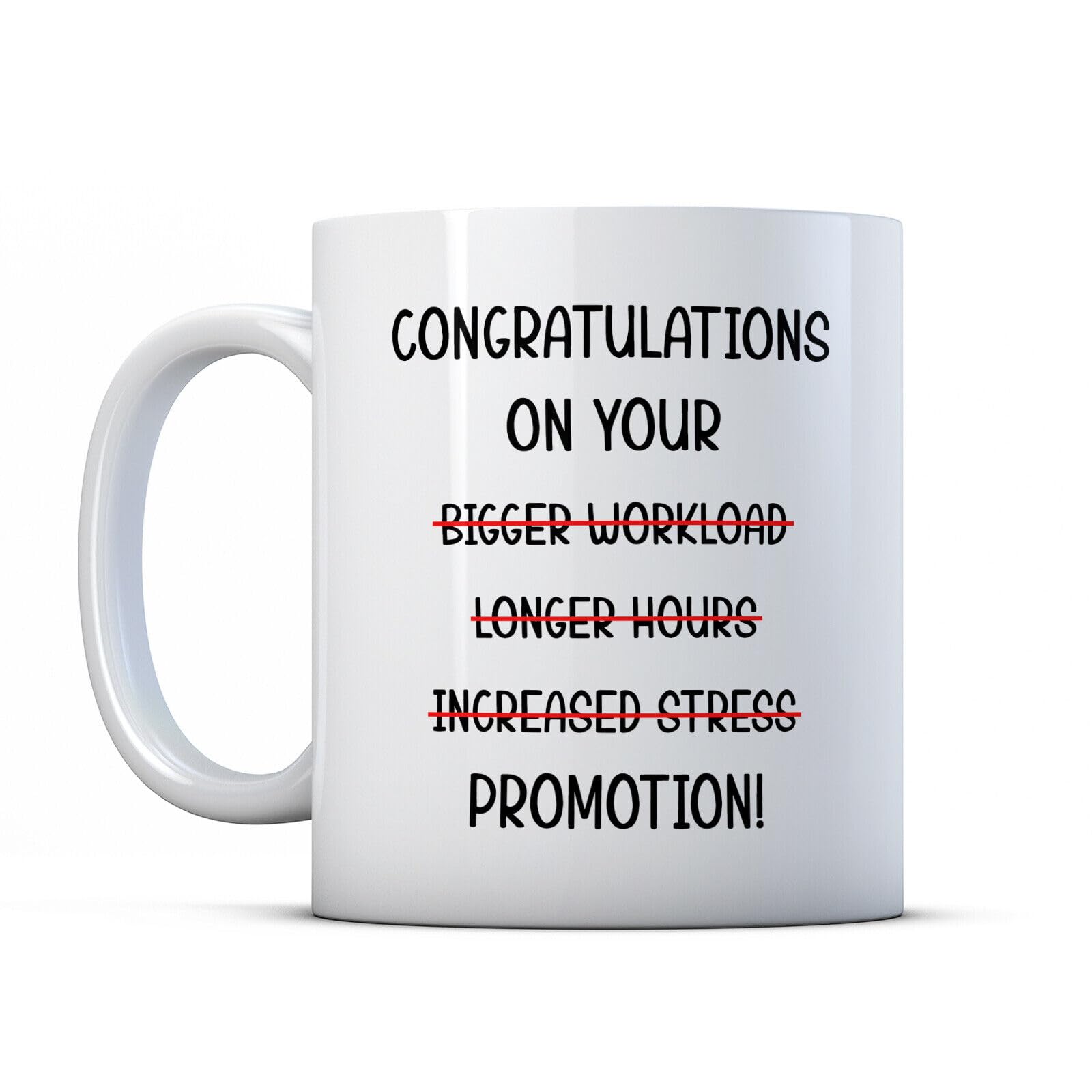Funny Sarcastic Office Gift Coffee Mug - 11OZ Ceramic Tea Cup with 'Congratulations On Your Promotion' Print - Perfect for Workplace Celebrations, Coworker Gifts & Daily Coffee Breaks
