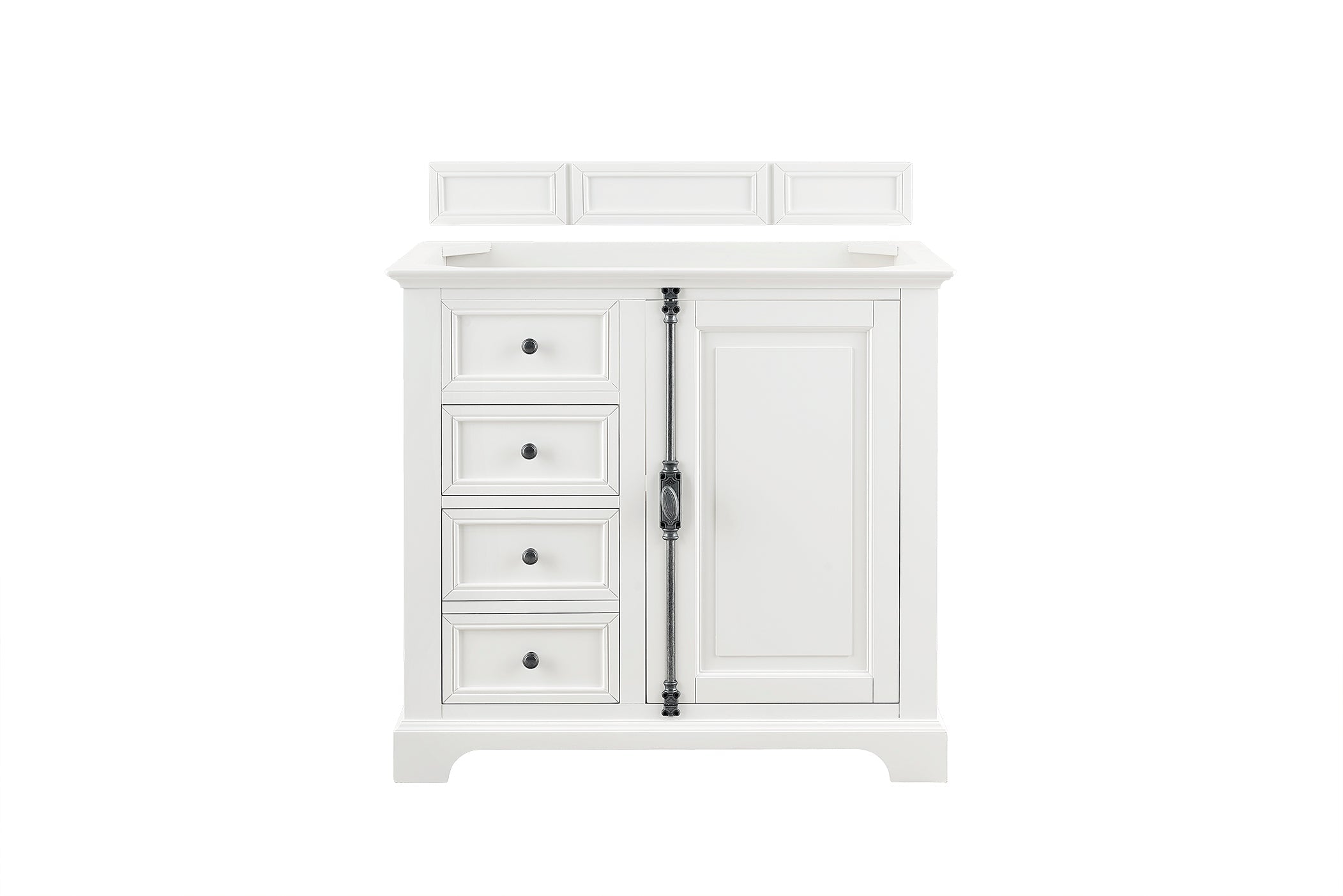 Providence 36-Inch Single Bathroom Vanity Cabinet in Bright White - Perfect for Modern Master Bathrooms and Guest Bathroom Renovations