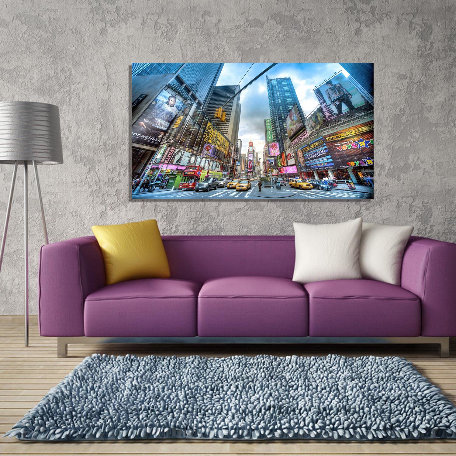 New York Canvas Art - Stunning Landscape Wall Painting, Framed & Ready to Hang - Perfect for Home, Office, Bedroom Decor | Wall Art for Living Room, Dining Area & Workspace