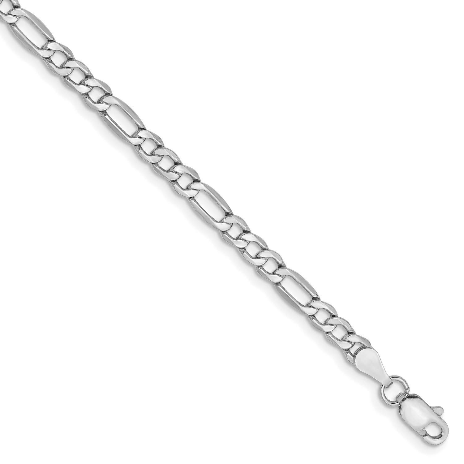 14K White Gold Lightweight Figaro Chain Necklace, Bracelet or Anklet - Elegant Jewelry for Women, Perfect for Everyday Wear, Gifts & Special Occasions