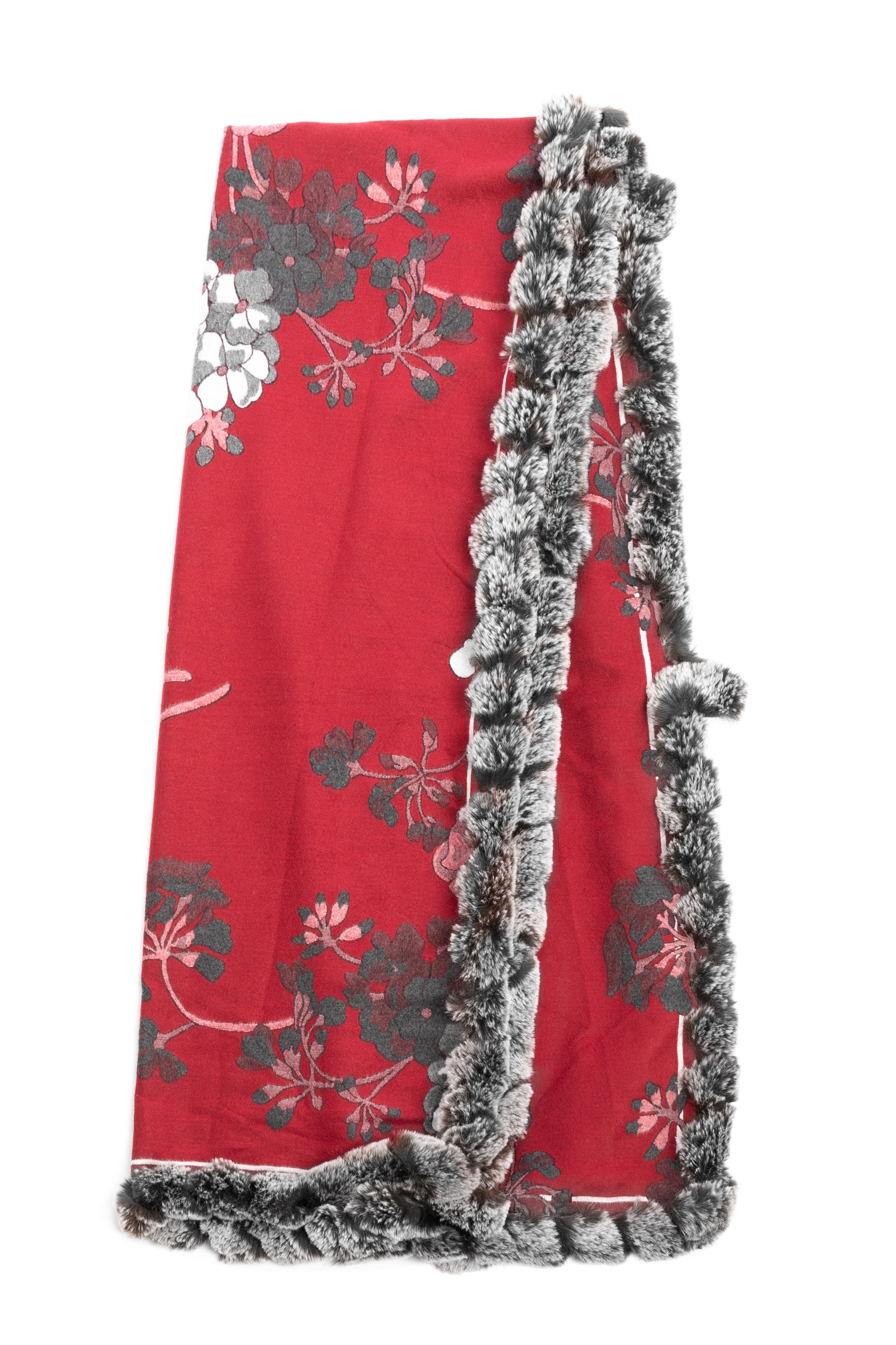 Stylish Floral Faux Fur Scarf - Soft Winter Fashion Accessory for Women - Perfect for Cold Weather, Outdoor Activities, and Holiday Outfits