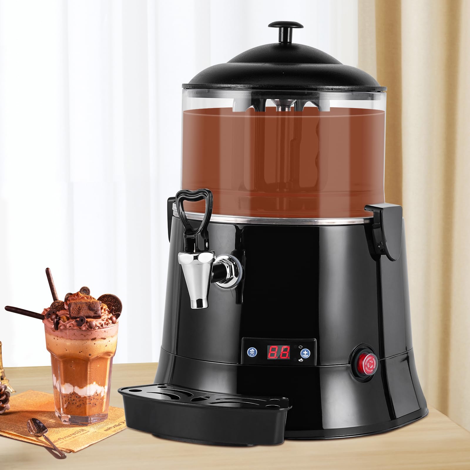 YUCHENGTECH 5L Commercial Hot Chocolate Maker Machine - Upgraded Hot Chocolate Dispenser & Warmer for Chocolate, Coffee, Milk Tea - CE Certified 100-120V (5L) - Perfect for Cafes, Restaurants & Catering Events