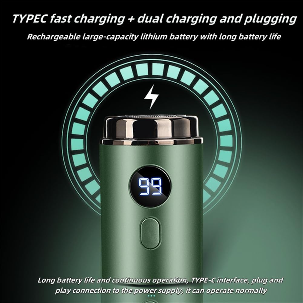 Mini Portable Electric Shaver for Men - USB Rechargeable Waterproof Travel Razor with Precision Blades | Perfect for Face Shaving, Business Trips & Gym Bags (Black)