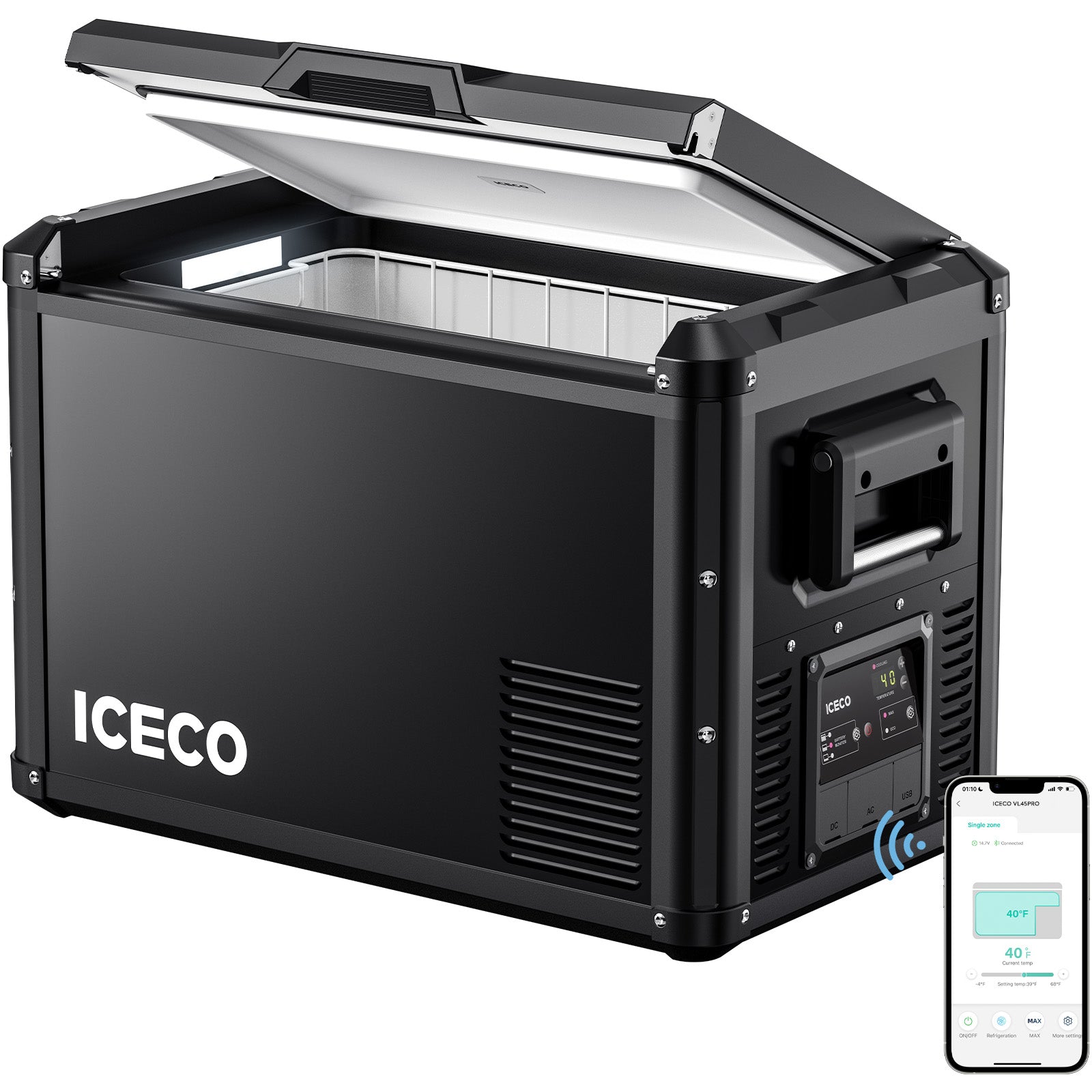 ICECO VL35ProS 37QT Portable Electric Cooler Fridge with Cover - Perfect for Camping, Road Trips, and Outdoor Adventures