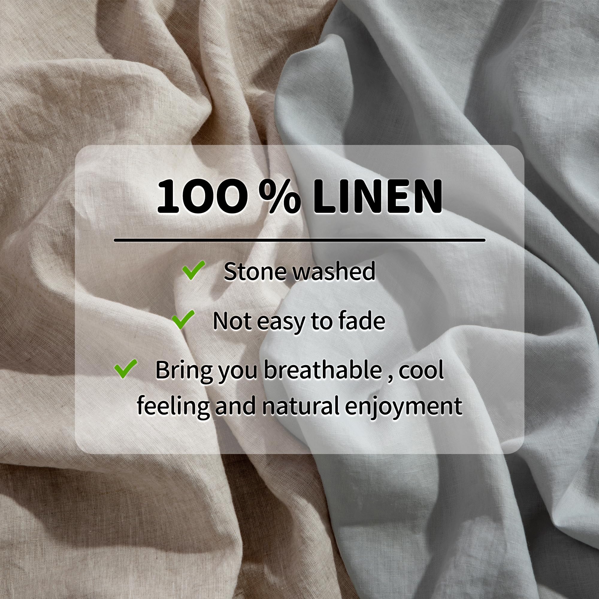 100% Linen Sheet Set Queen Size - 4 Piece Natural Flax Bedding | Soft, Breathable & All-Season Comfort | 16