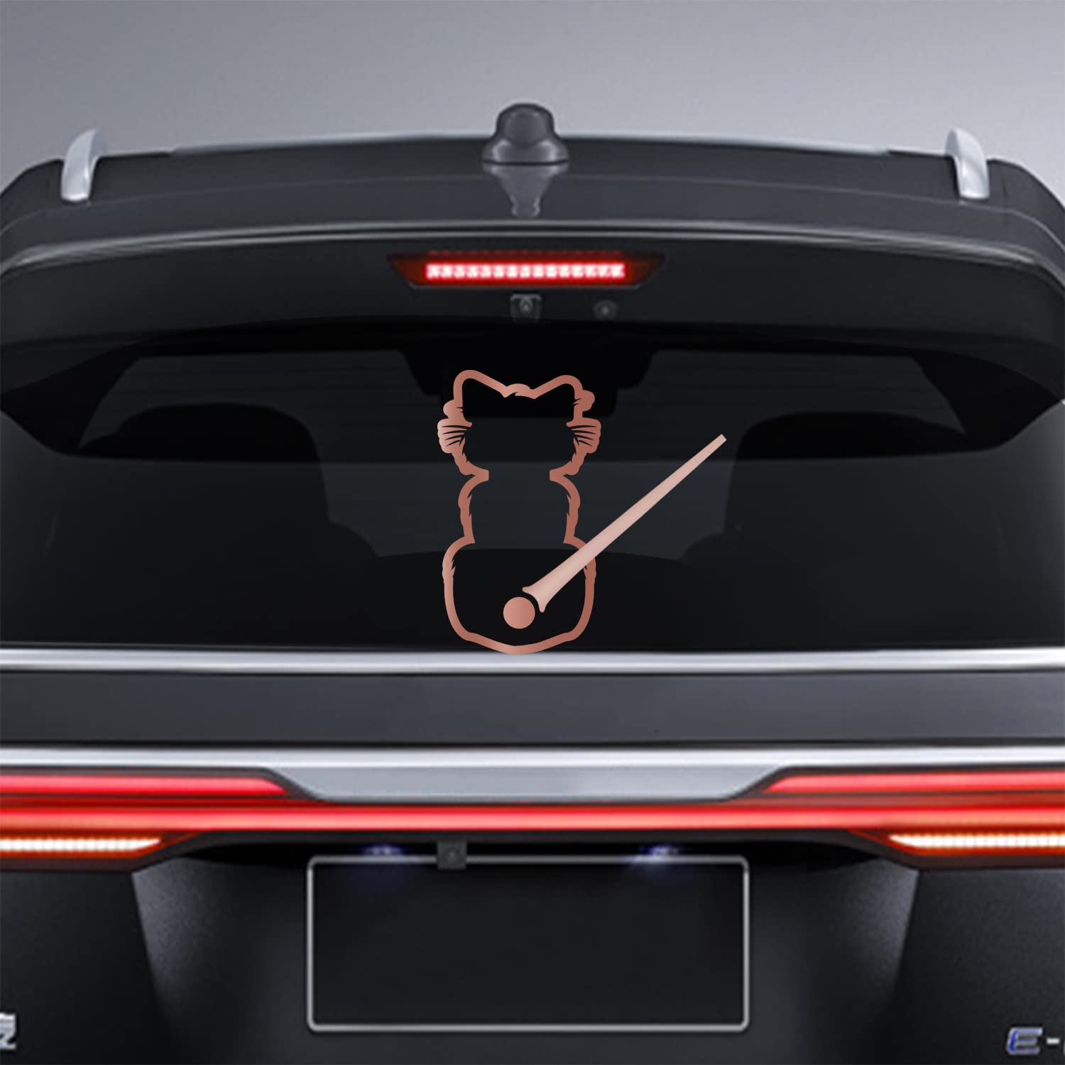 Funny Moving Tail Cat Wiper Decals for Cars - Vinyl Windshield Wiper Stickers for Auto, Truck & SUV (Bright Rose Gold) - Cute Car Accessories for Pet Lovers & Humor Enthusiasts