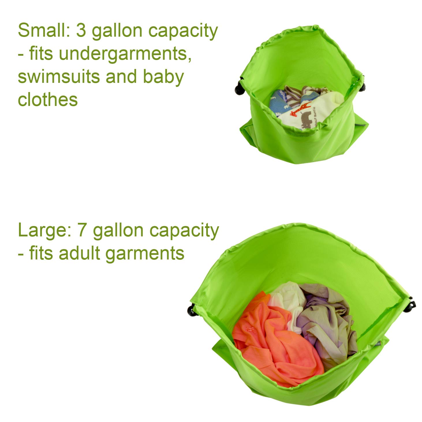 Odor-Blocking Travel Laundry Bags for Wet & Dirty Clothes - 2 Pack Foldable Compact Storage Bags for Gym, Swimwear, Shoes & Baby Clothes | Perfect for Travel, Camping, Sports & Daily Organization