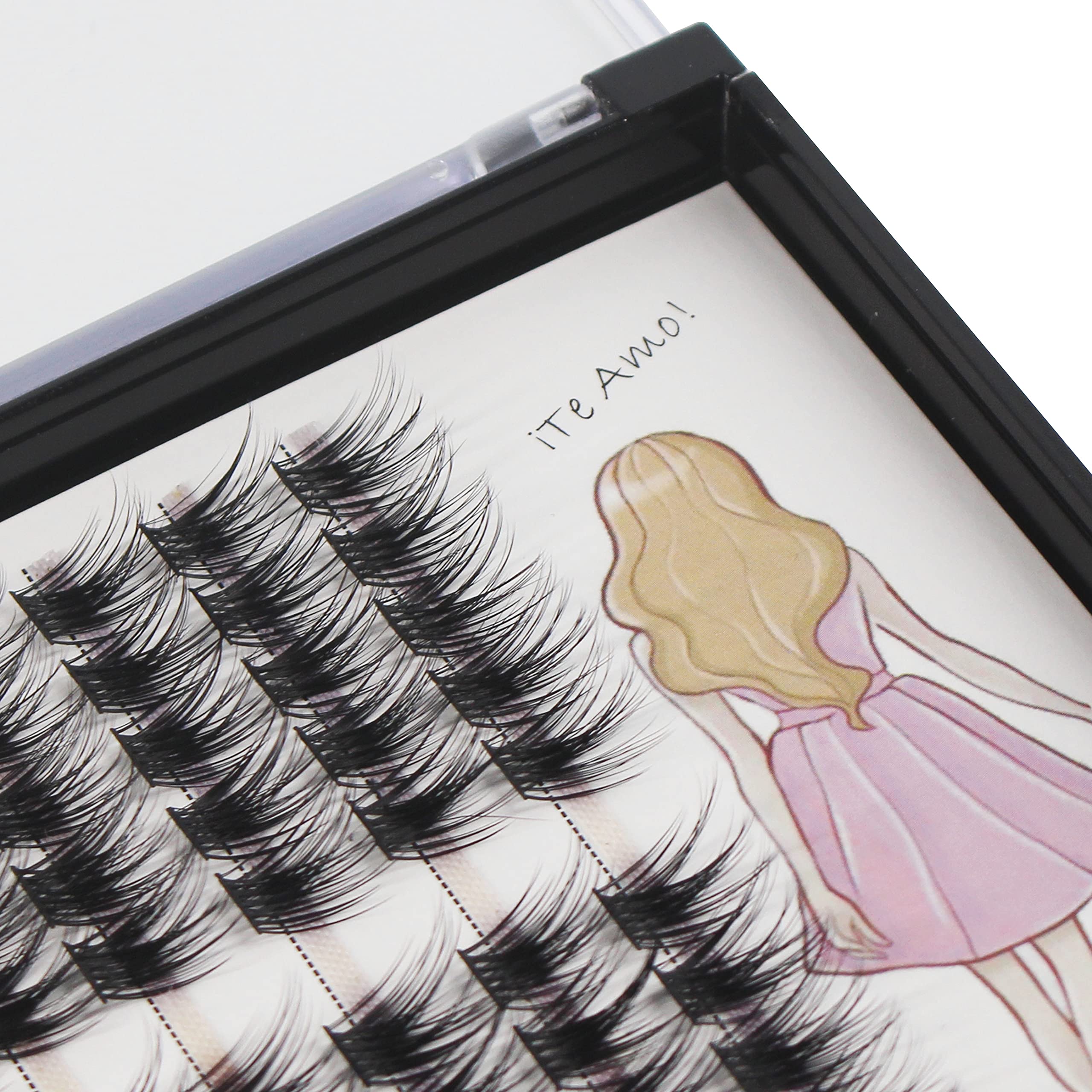 Professional 3D Effect False Eyelashes - 100 Clusters/Box, Thick Segmented Glue Bonded Individual Eyelash Extensions (14mm) for Natural Volume & Dramatic Look - Perfect for Weddings, Parties, and Daily Makeup Enhancement