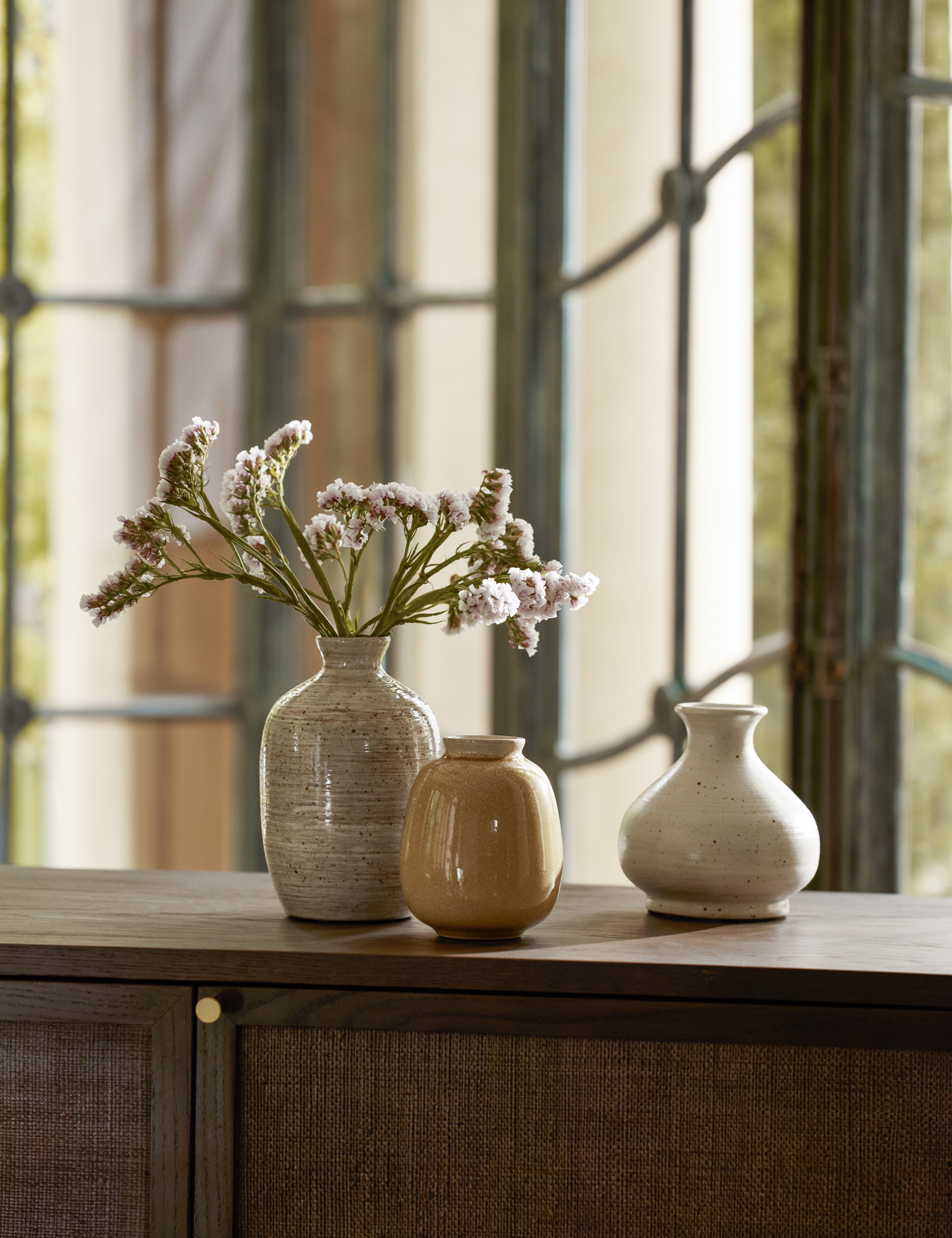 Bryony Vases Set of 3 - Modern Decorative Glass Vases for Home, Office & Wedding Decor - Perfect for Flowers, Centerpieces & Interior Design