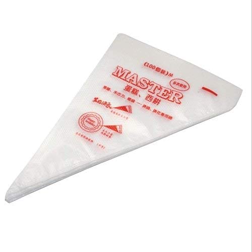 100-Piece Transparent Polyethylene Cake Decorating Icing Piping Bags Set - Medium Size for Baking, Dessert & Pastry Decoration - Perfect for Home Bakers & Professional Chefs