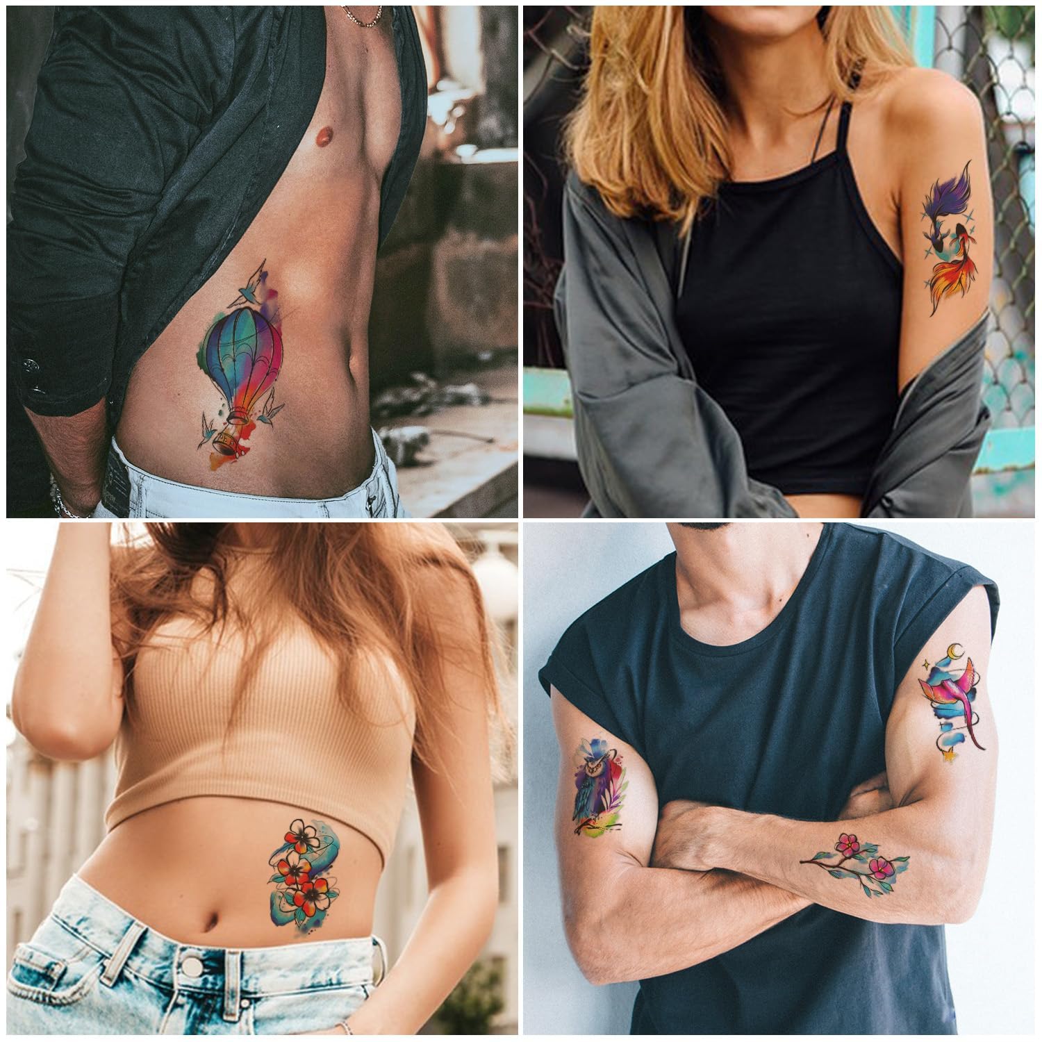 79 Sheets Realistic Temporary Tattoos for Adults & Kids - Waterproof Fake Tattoos with Lion, Cat, Rabbit & Butterfly Designs - Long Lasting Body Art Stickers for Women & Girls - Perfect for Parties, Festivals & Costume Events