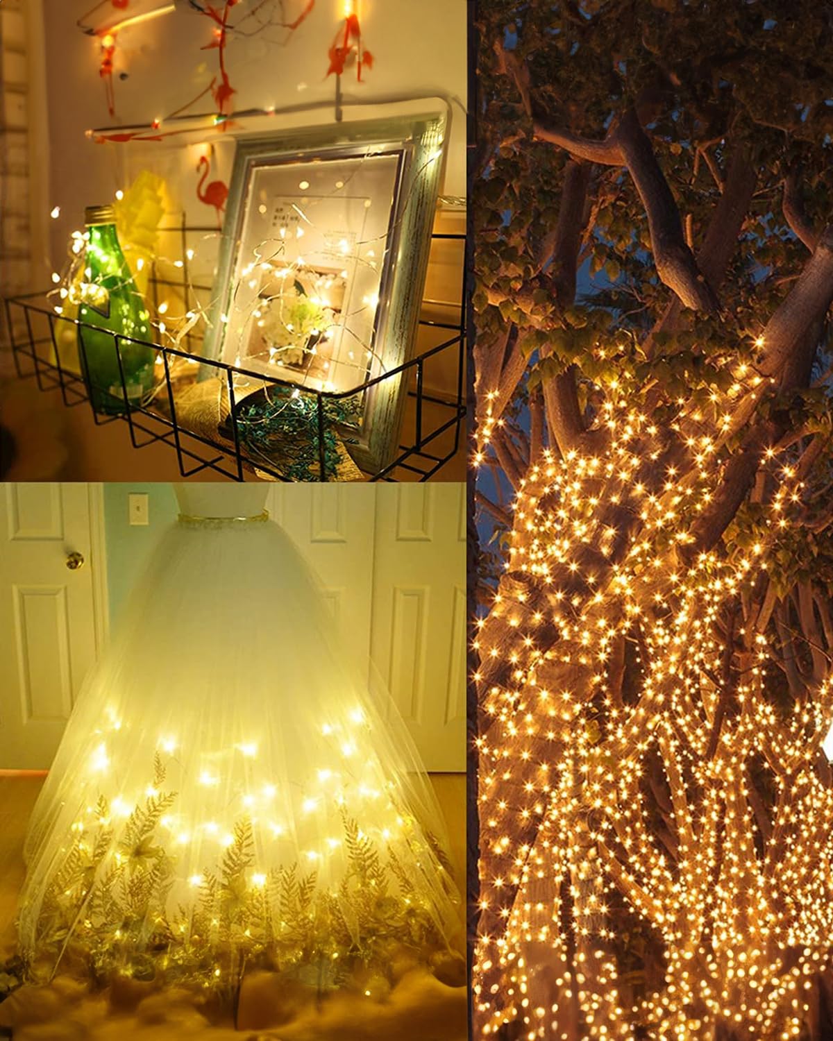 Twinkle Star 2 Pack 80FT Solar String Lights Outdoor Waterproof - 240 LED Solar Fairy Lights with 8 Modes for Patio, Garden, Backyard, Wedding & Christmas Decor (Warm White) | Perfect for Outdoor Parties, Landscape Lighting and Holiday Displays