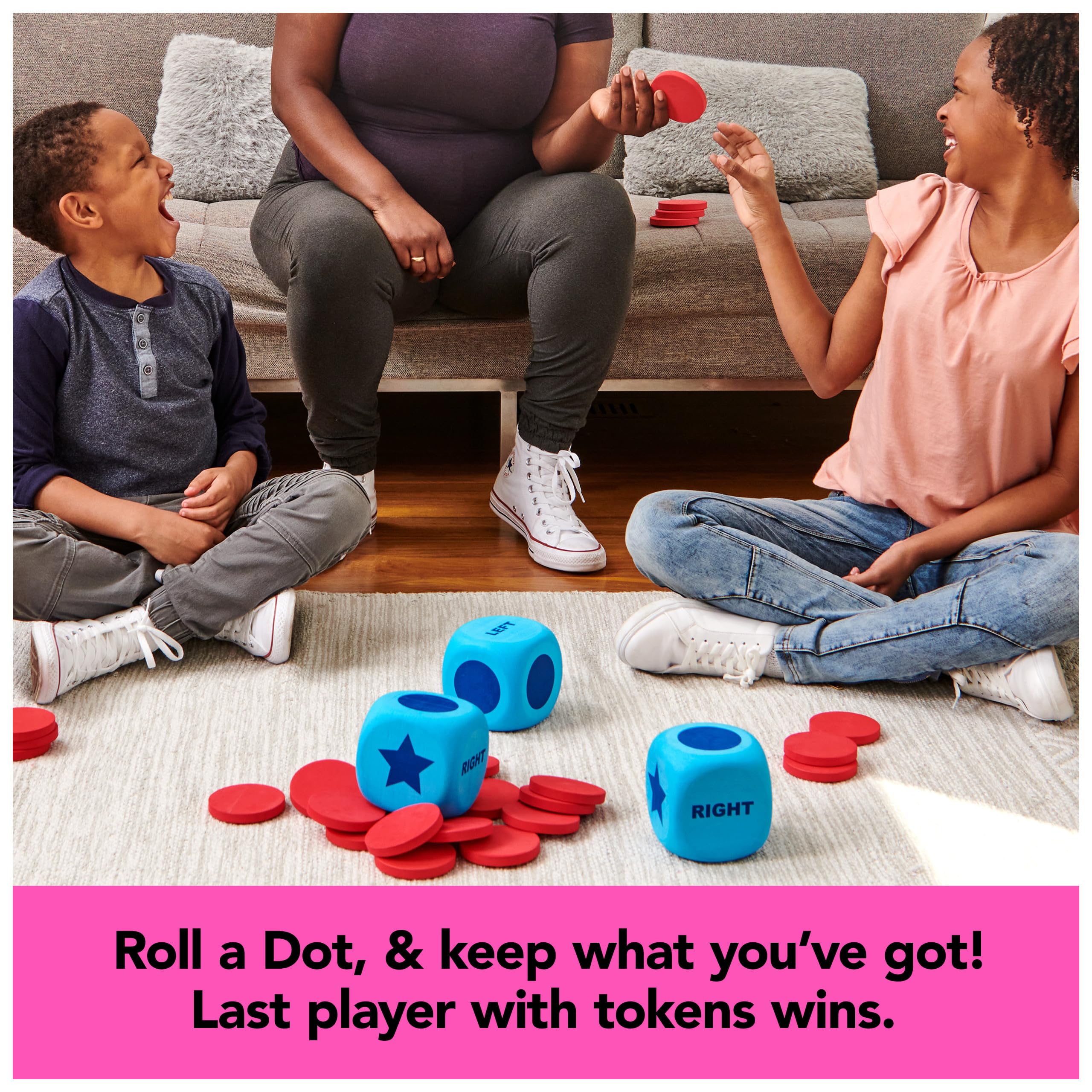 Spin Master Games Left Center Right Giant Edition - Oversized Family Board Game for Indoor & Outdoor Fun, 2-4 Players, Ages 6+ | Perfect for Birthday Parties, Family Game Nights & Backyard Gatherings