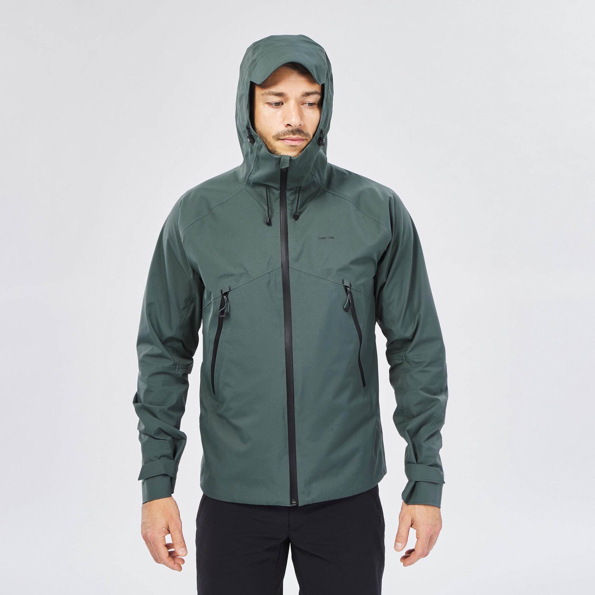 Quechua Men's MH500 Lightweight Waterproof Hiking Jacket - Outdoor Trekking, Camping & Mountain Climbing Gear