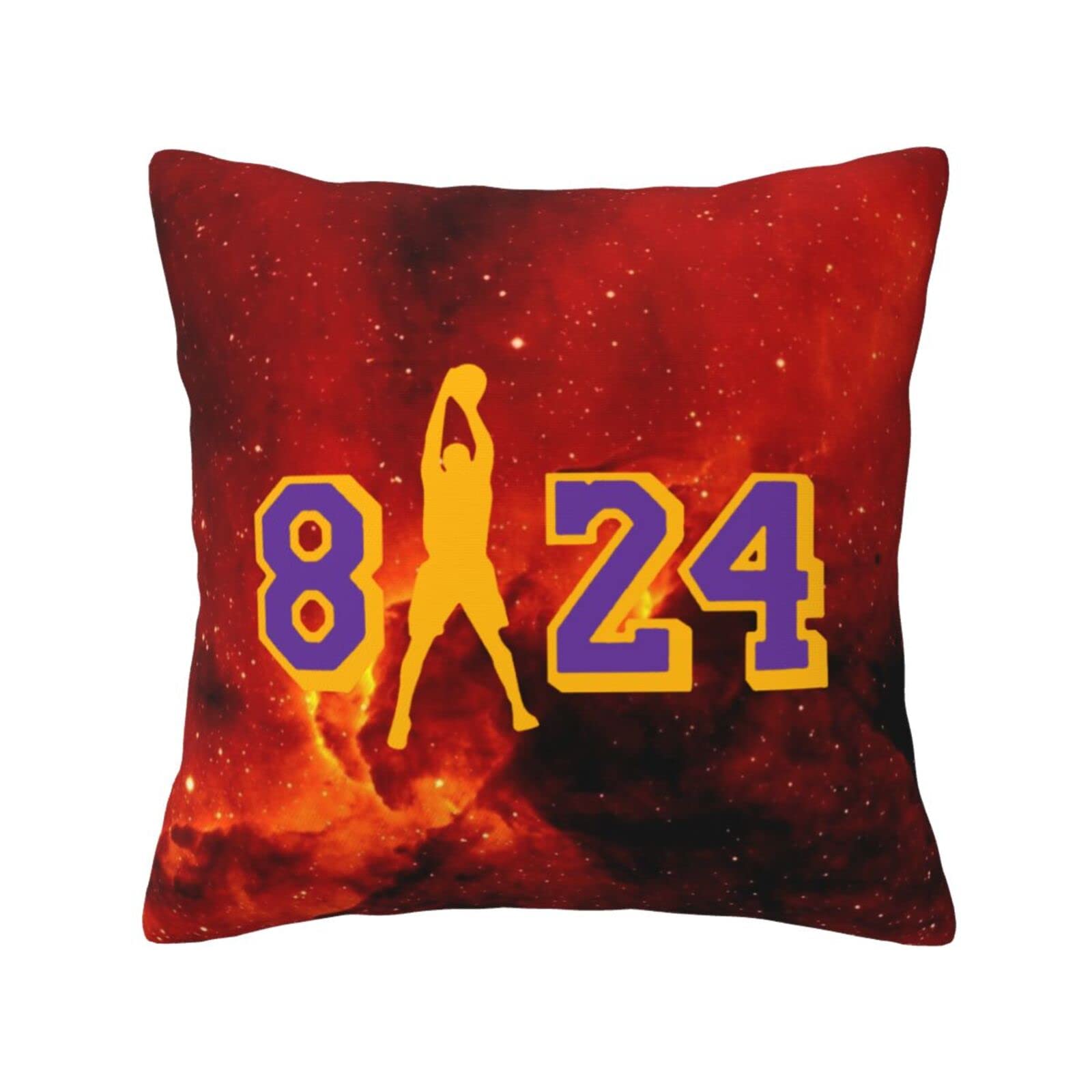 Mamba Ko-Be 3D Basketball Throw Pillow Cover - Soft Decorative Cushion Case for Sofa, Couch, Bed & Car - Perfect for NBA Fans, Sports Decor & Home Office Gift