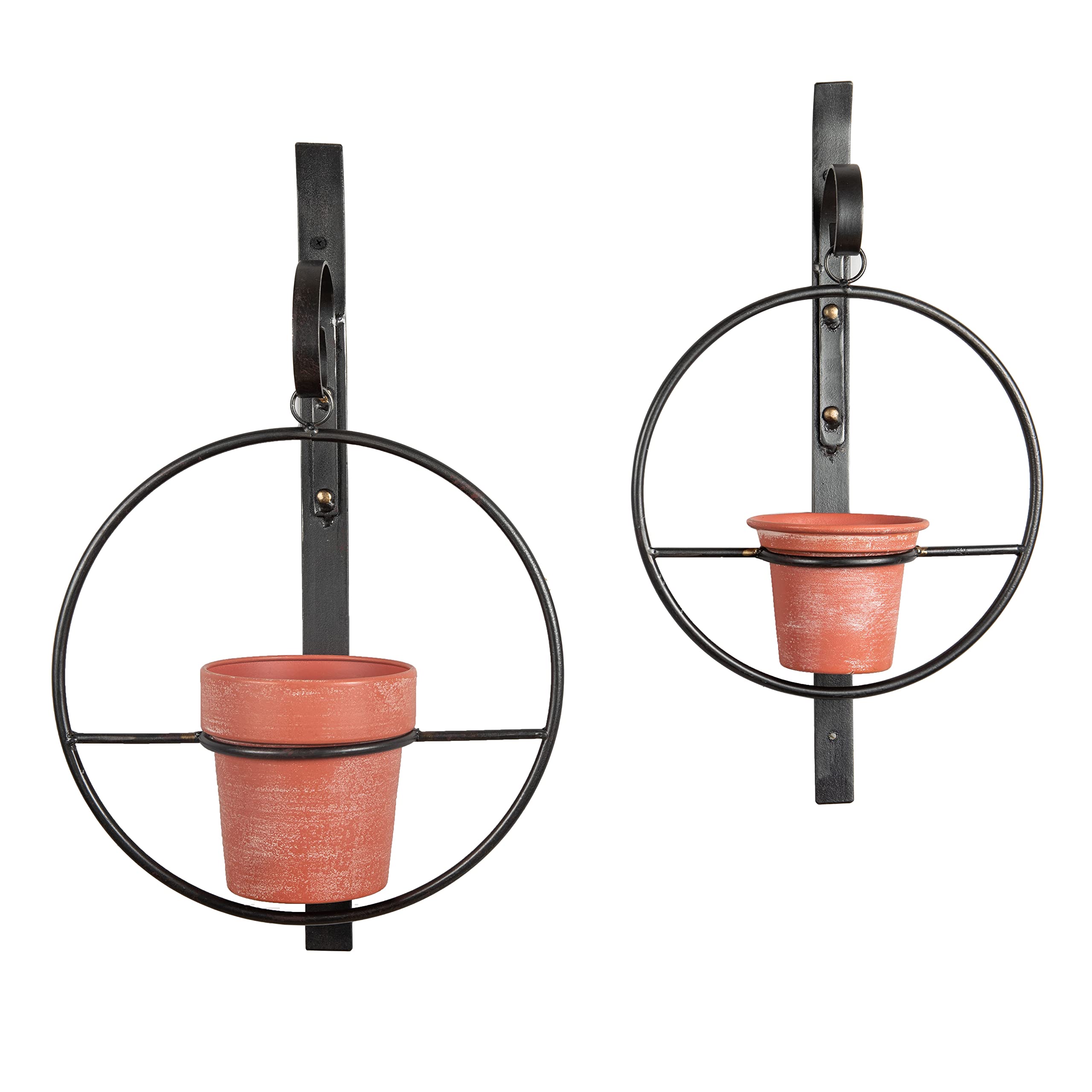 Danya B. Tivoli 2-Piece Metal Hanging Planter Set - Indoor/Outdoor Iron Garden Decor for Real & Artificial Plants - Rust-Resistant & Easy to Hang - Perfect for Patio, Balcony, Porch or Living Room Decor