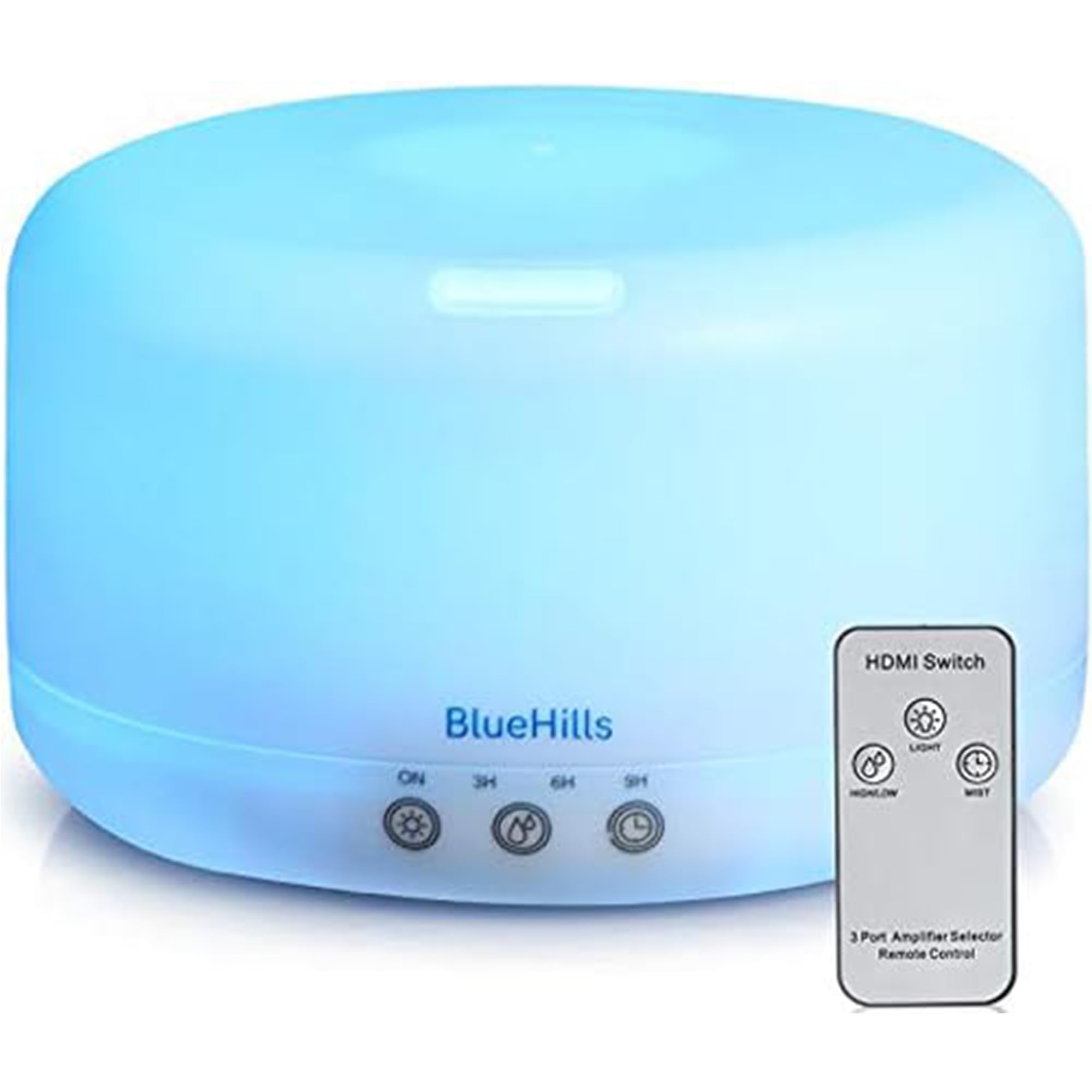Premium 1000ml XL Aromatherapy Essential Oil Diffuser & Humidifier for Large Rooms - 18 Hour Runtime, 1L Capacity, Remote Control, 7 Color Mood Lights (White) - Perfect for Home Spa, Yoga Studio, Bedroom Relaxation and Office Aromatherapy