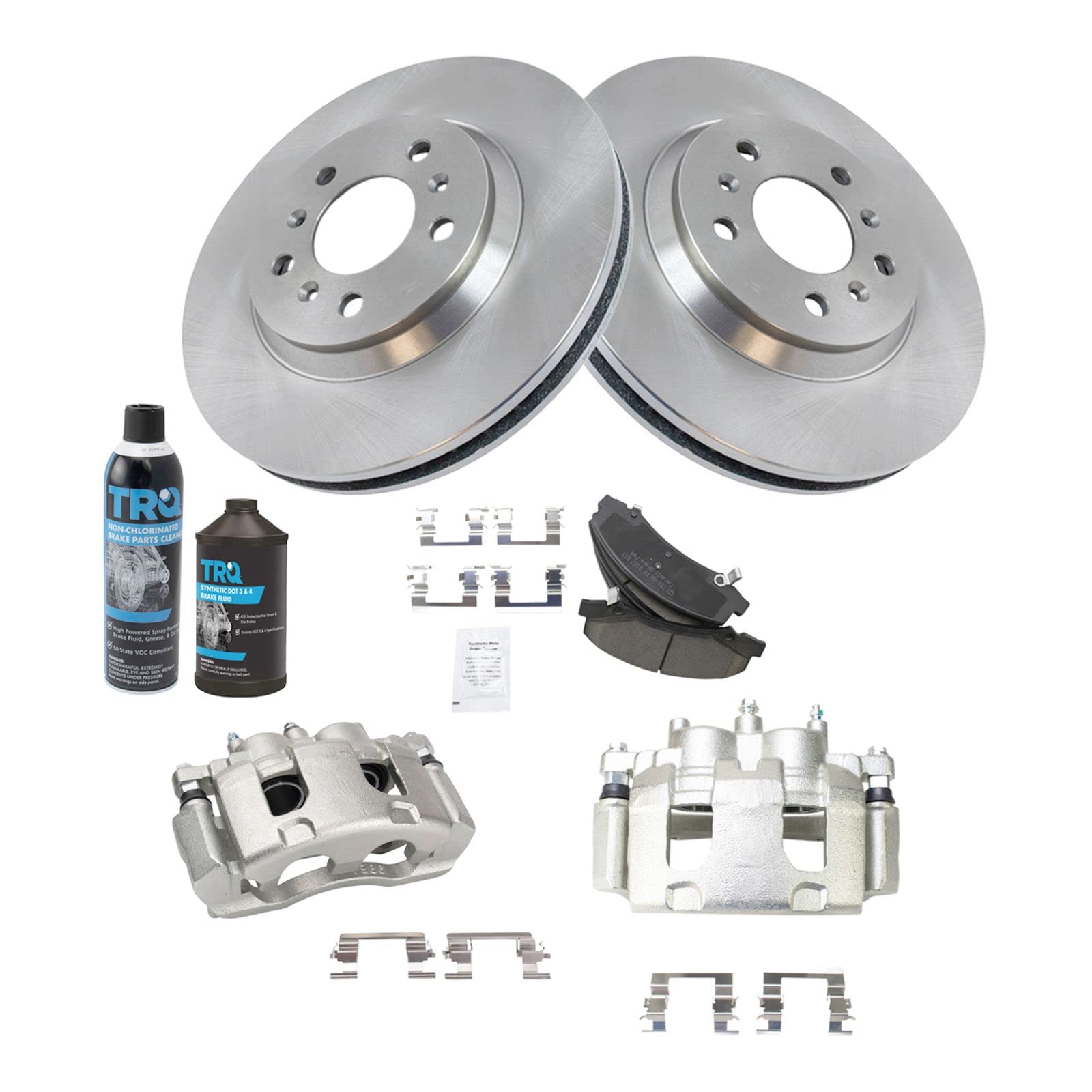 Premium Ceramic Front Brake Pad & Rotor Kit with Caliper & Chemical Kit - Compatible with 2006-2011 Buick Lucerne, 2006-2013 Chevrolet Impala, 2006-2007 Monte Carlo - Smooth Stopping Power for City Driving & Highway Commutes