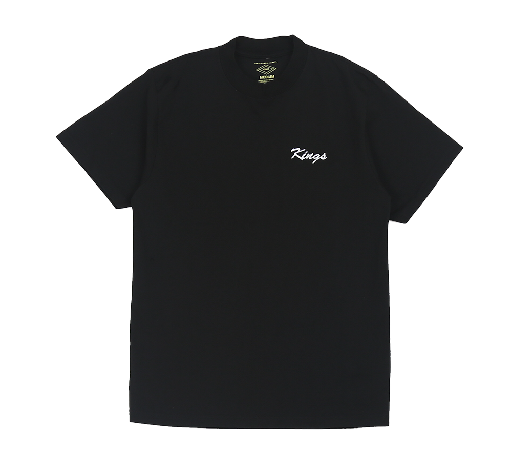 Big Script Embroidered Heavyweight Garment Dyed T-Shirt for Men - Casual Streetwear & Everyday Comfort