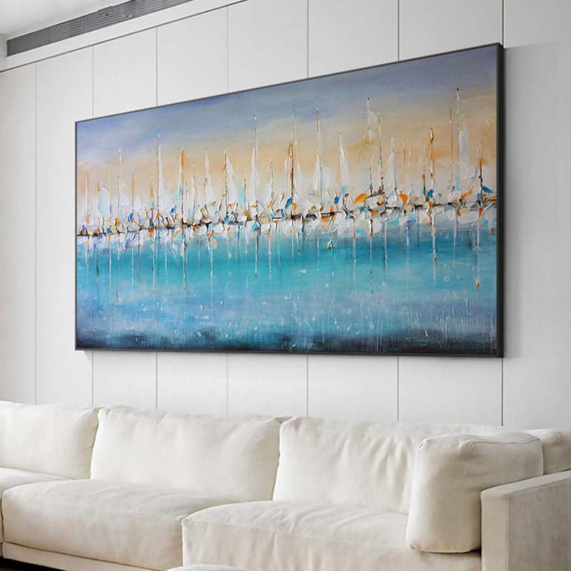 Harbor Horizon - Premium Nautical Decor for Coastal & Beach House Style | Perfect for Living Room, Bedroom, or Office Wall Art