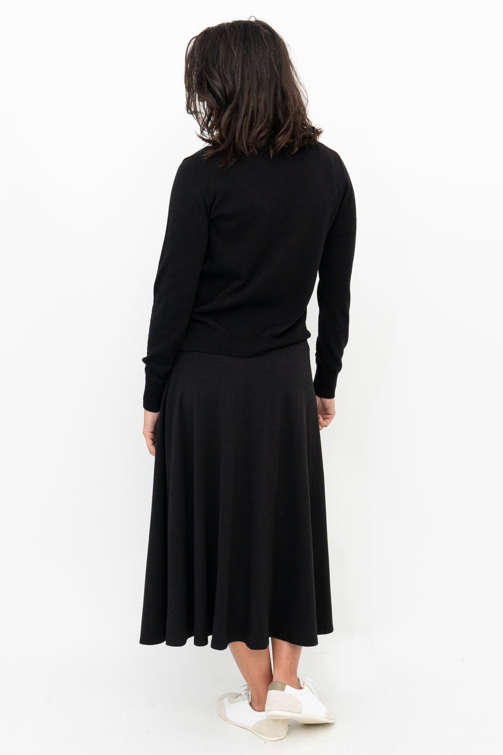 Gillian Women's Black Bamboo Skirt - Comfortable & Eco-Friendly Midi Skirt for Casual Wear, Office, and Summer Outfits
