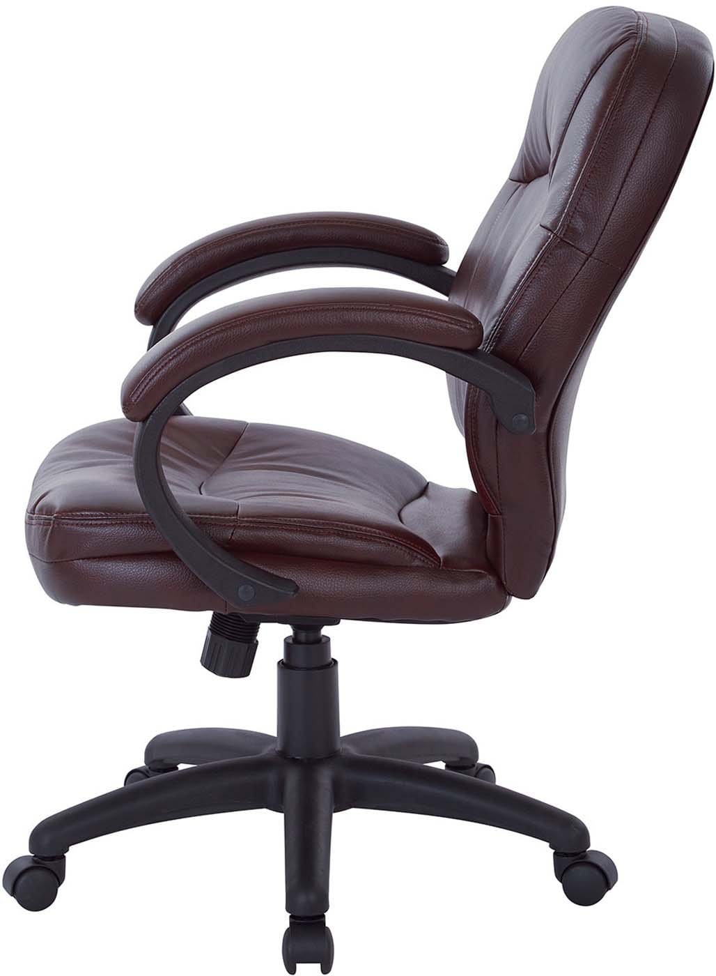 Office Star Work Smart™ Deluxe Faux Leather Managers Chair [FL605] - Ergonomic Executive Office Chair for Home & Business Use, Comfortable Leather-Like Swivel Task Chair with Adjustable Height & Lumbar Support
