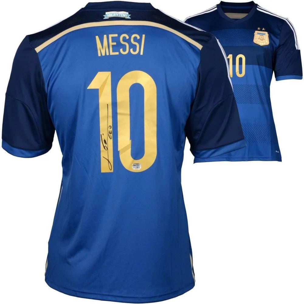 Authentic Lionel Messi Signed Argentina Blue Jersey with COA - Perfect for Soccer Fans, Collectors & Memorabilia Enthusiasts