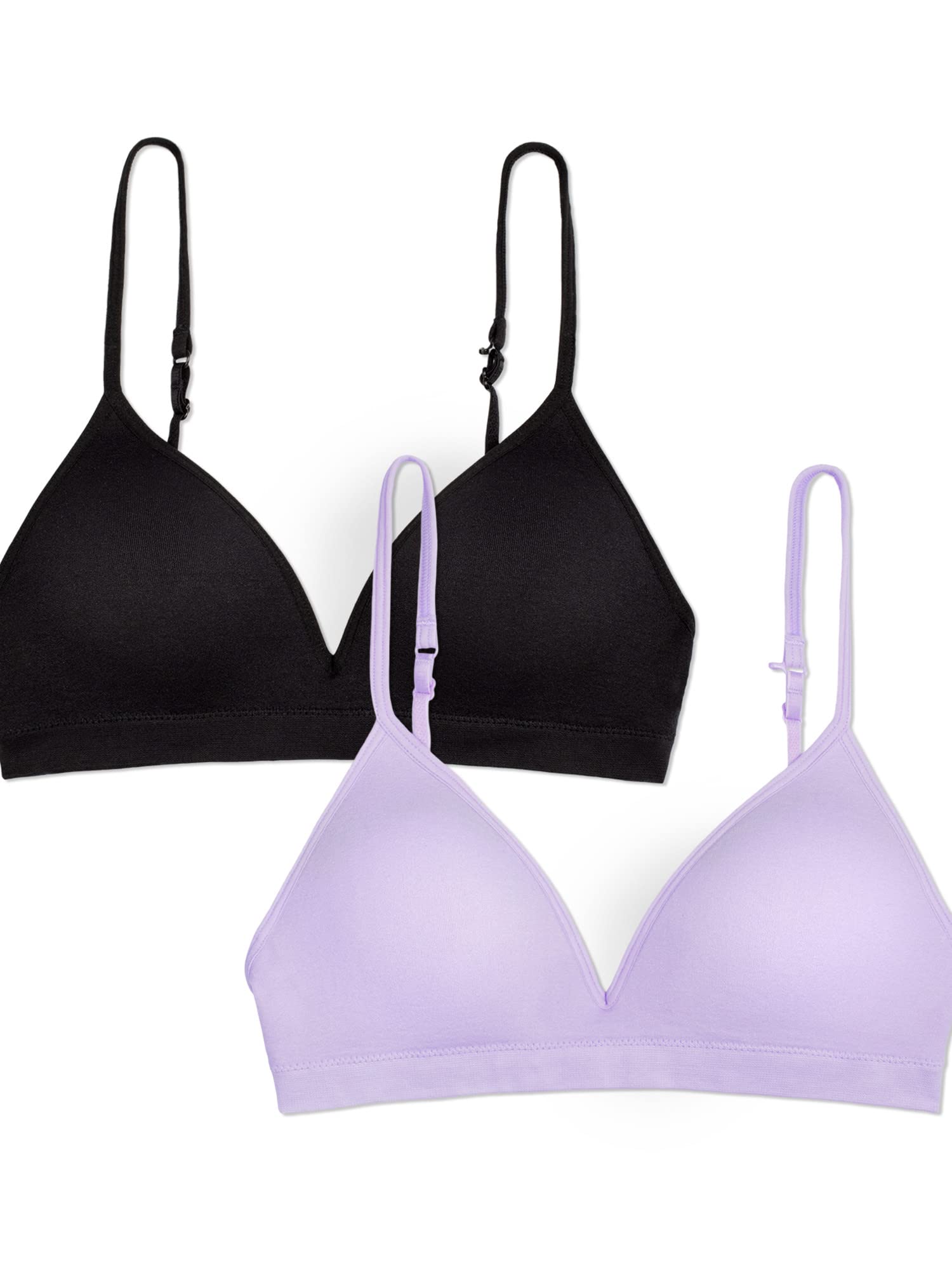 Fruit of the Loom Girls' Seamless Soft Cup Bra 2-Pack - Comfortable Wireless Bras for Teens & Tweens - Perfect for School, Sports & Everyday Wear