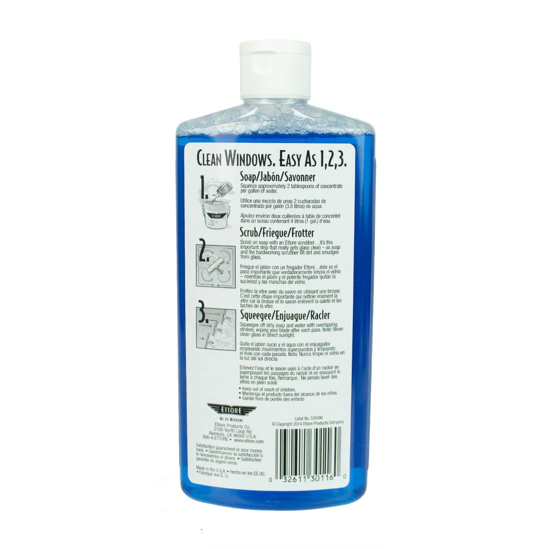 Ettore Professional Window Cleaning Squeegee with Soap Scraper - Perfect for Streak-Free Glass, Shower Doors & Car Windows