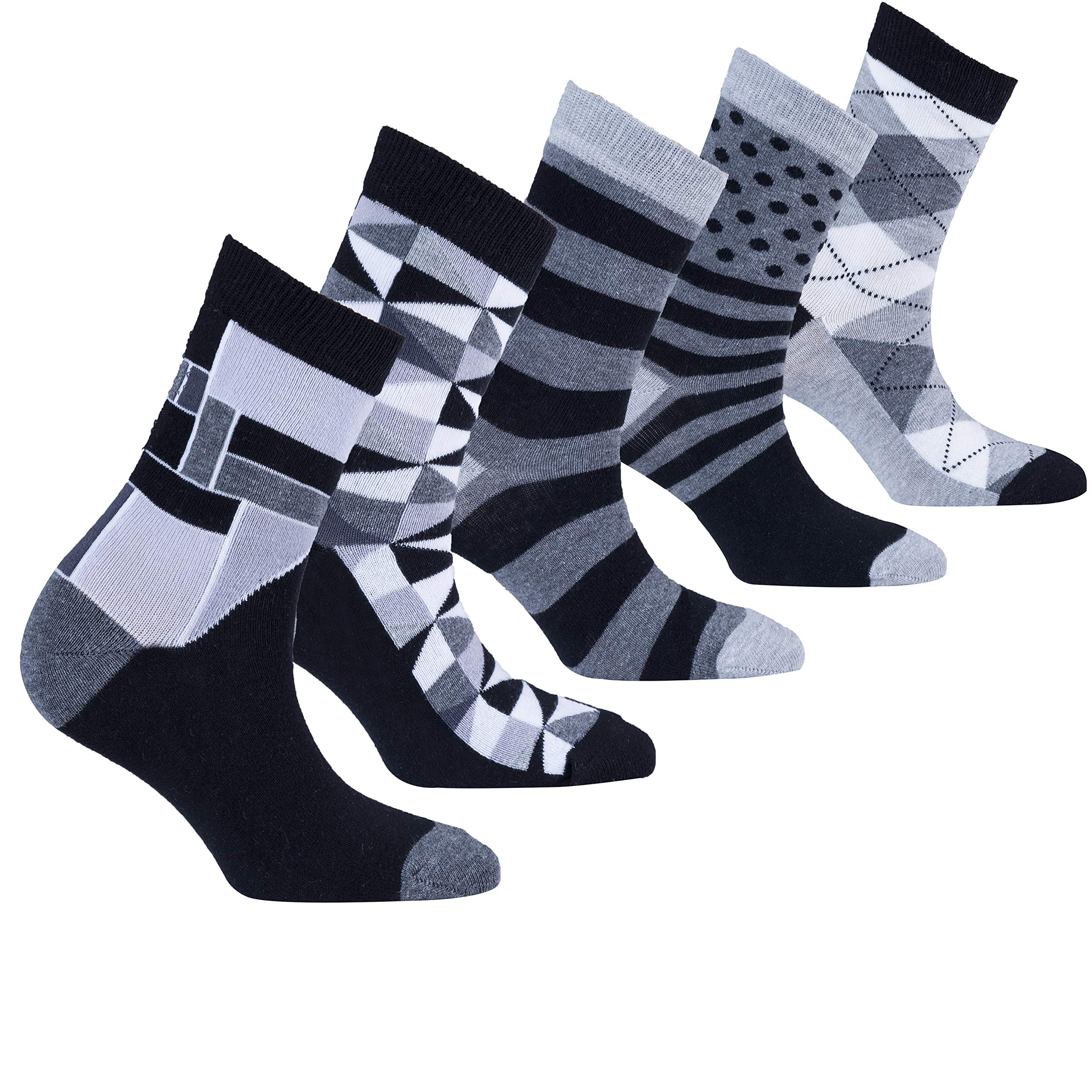 Kids 5-Pair Fun Colorful Cotton Crew Socks Gift Set - Soft Dress Socks for Boys & Girls - Perfect for School, Parties & Daily Wear