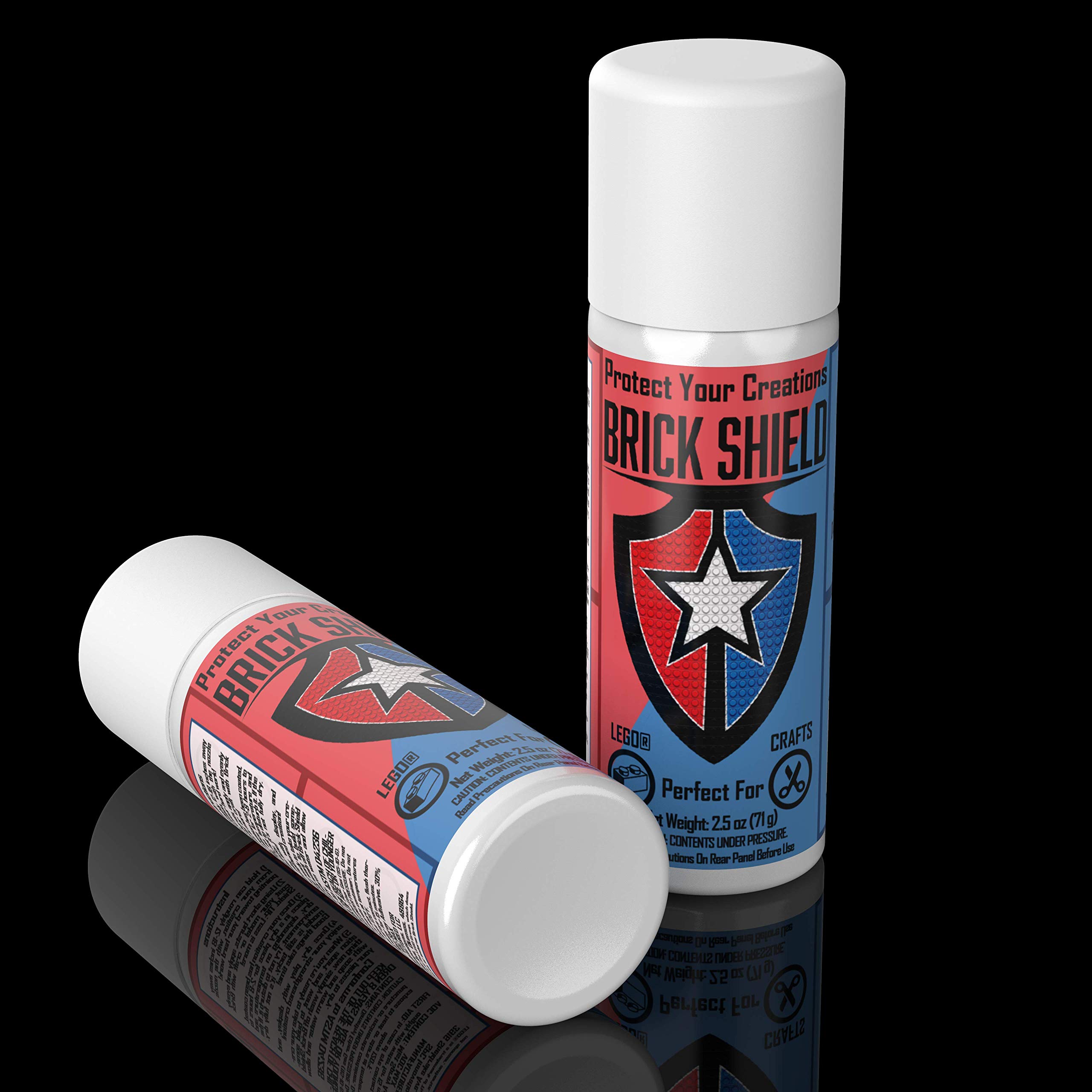 BrickShield Temporary Plastic Adhesive Spray Glue - Non-Toxic Multipurpose Spray Adhesive for Bricks, Blocks, LEGO & Crafts - Made in USA (2.5 oz) - Perfect for DIY Projects, Model Building & Home Repairs