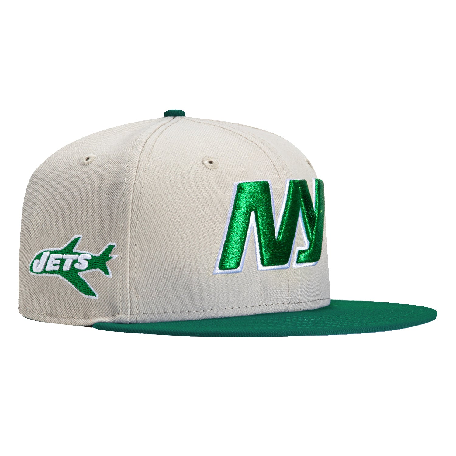 New Era 59Fifty New York Jets Logo Patch Snapback Hat - Stone Dome Green - Official NFL Licensed Cap for Men & Women - Perfect for Game Day, Sports Events & Streetwear Fashion