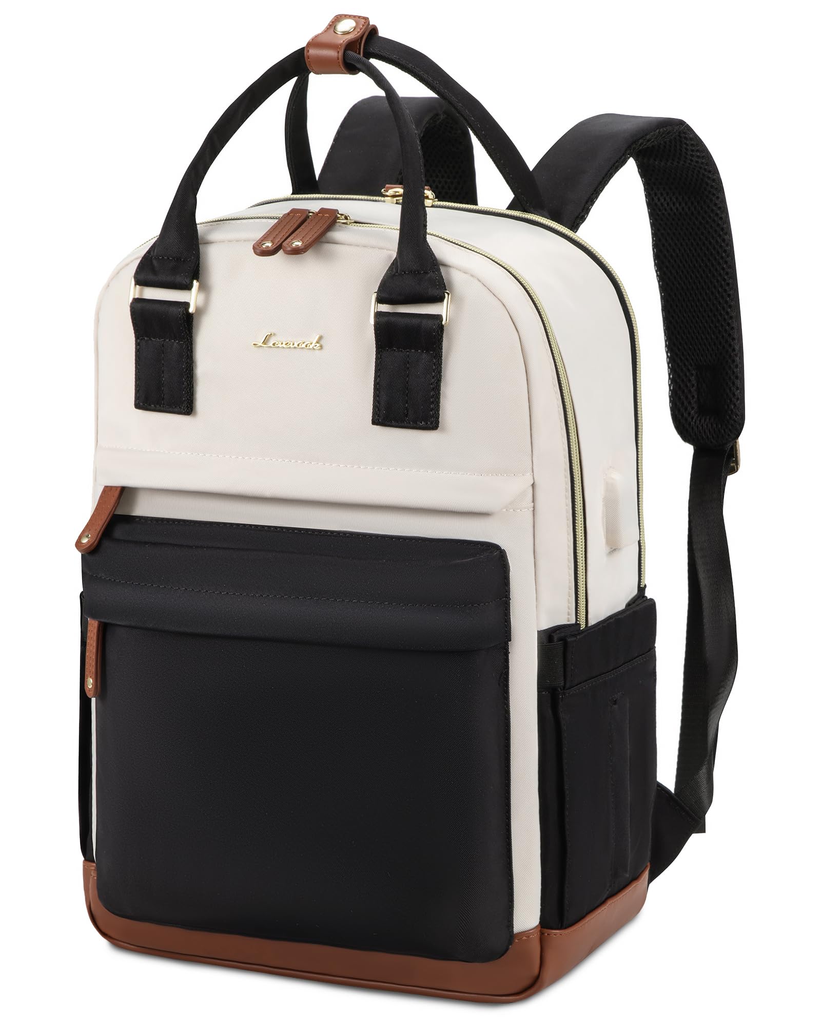 LOVEVOOK Women's 15.6 Inch Laptop Backpack - Waterproof Anti-Theft Travel Backpack for Work, Office, School & University - Stylish Computer Bag for Commuting, Business Trips & Daily Use - Black