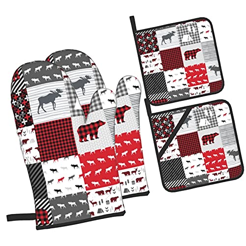 Buffalo Plaid Cheater Moose Bear Cabin Camping