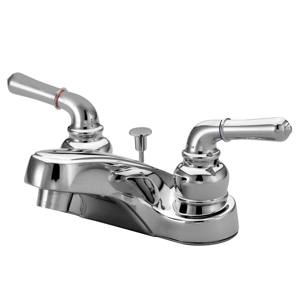 Kingston Brass KB252 4-Inch Centerset Bathroom Faucet - Chrome Finish, Single Handle, Water-Saving Design for Sink Vanity or Powder Room