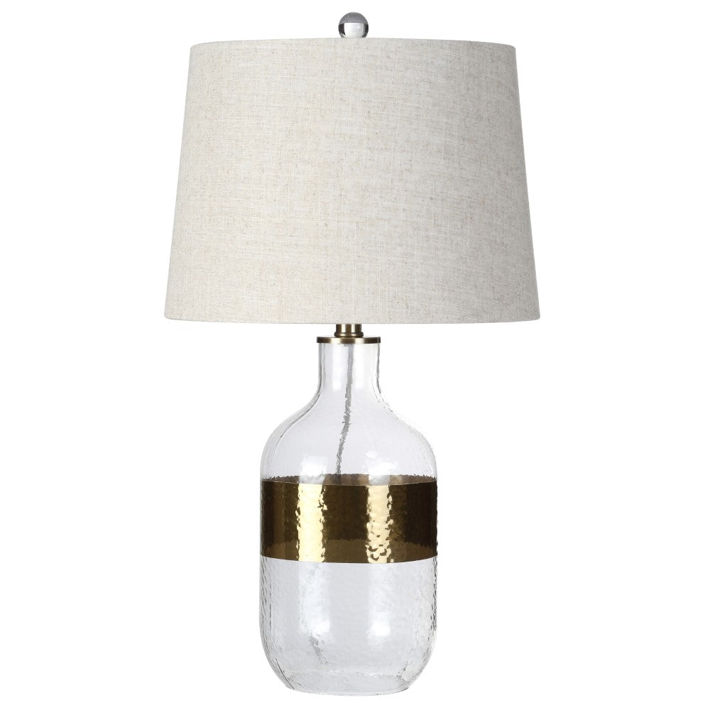 Stevens 25.5 Inch Modern Glass LED Table Lamp with Touch Control - Perfect for Bedroom Nightstand, Living Room End Table, or Office Desk Lighting