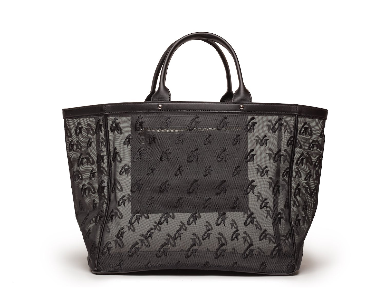 Personalized Monogram Mesh Tote Bag - Black | Stylish & Durable for Shopping, Beach, Gym & Everyday Use