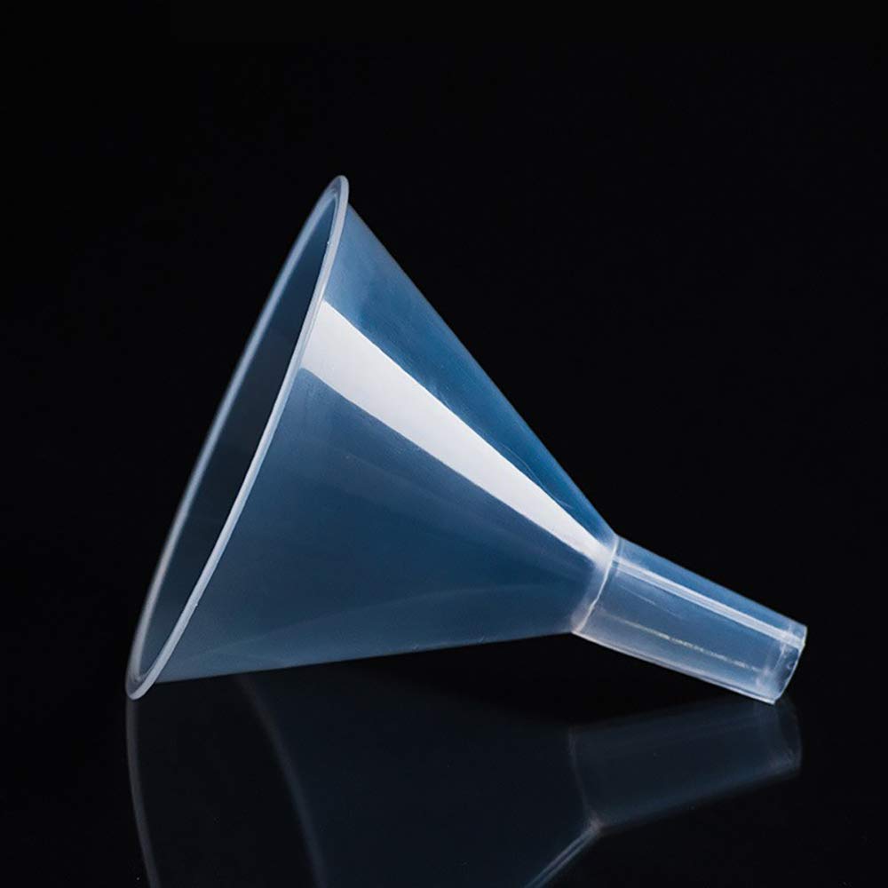 DEDC 4 Pack Clear Plastic Filter Funnel Set - 5.9 Inch Wide Mouth Oil & Liquid Transfer Funnels for Kitchen, Lab, Garage, Car - Perfect for Bottle Filling, Cooking, Auto Maintenance & DIY Projects